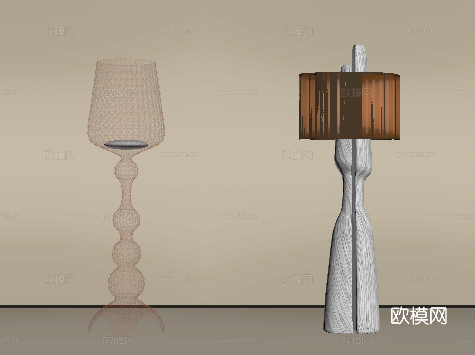 现代落地灯su模型