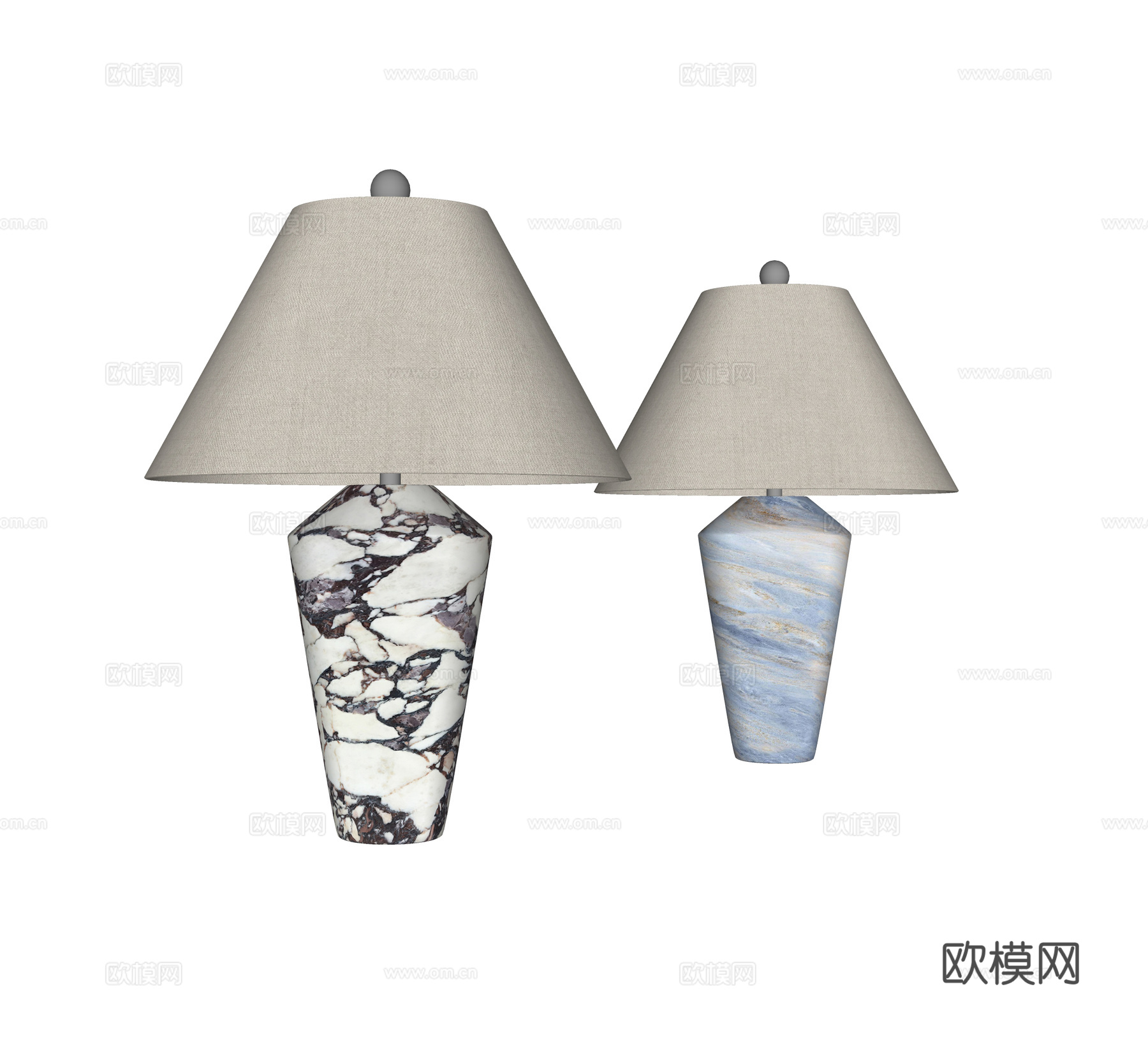 新中式中古台灯su模型