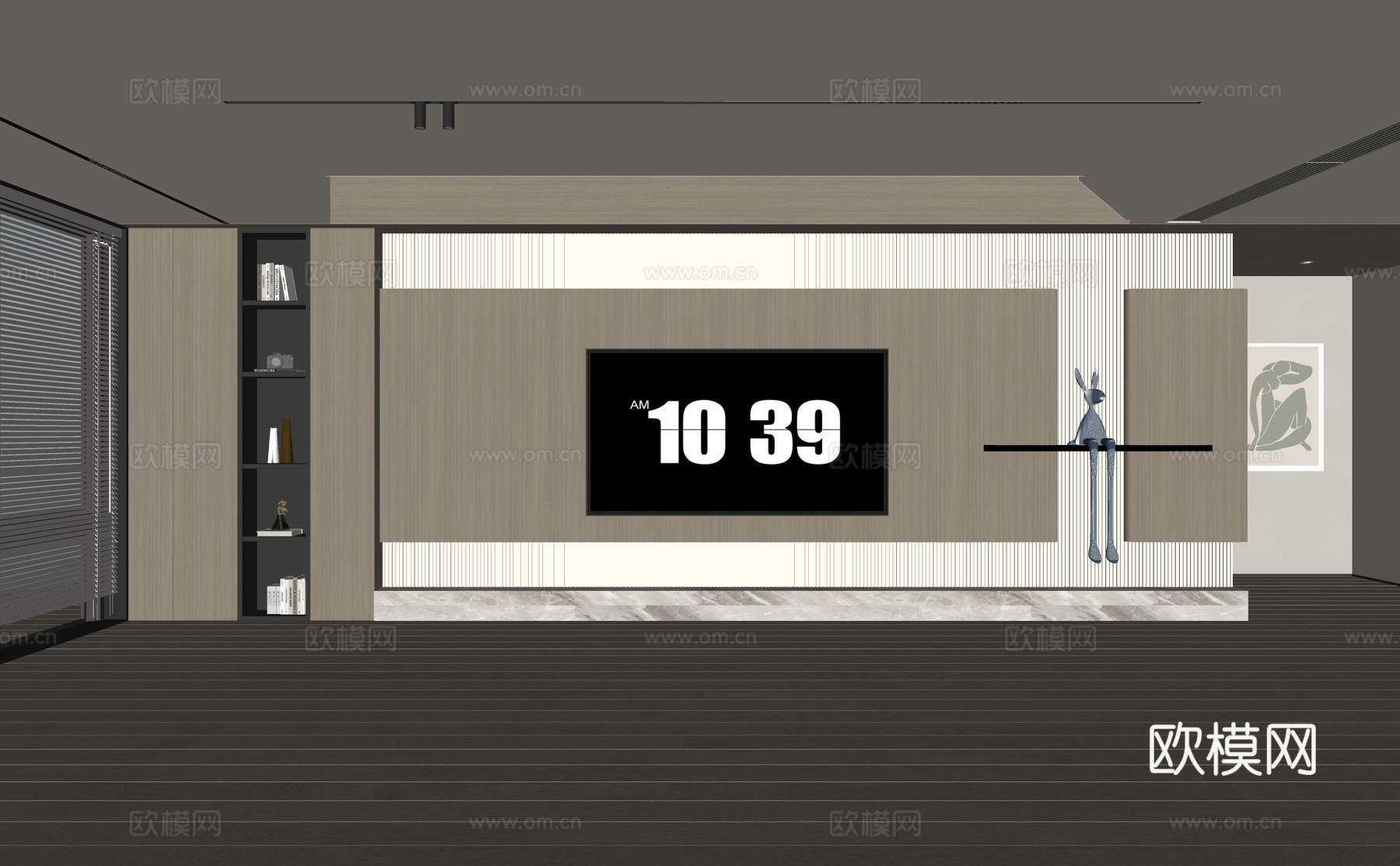 现代客厅 奶油客厅 电视背景墙 客厅背景 奶油风背景墙su模型