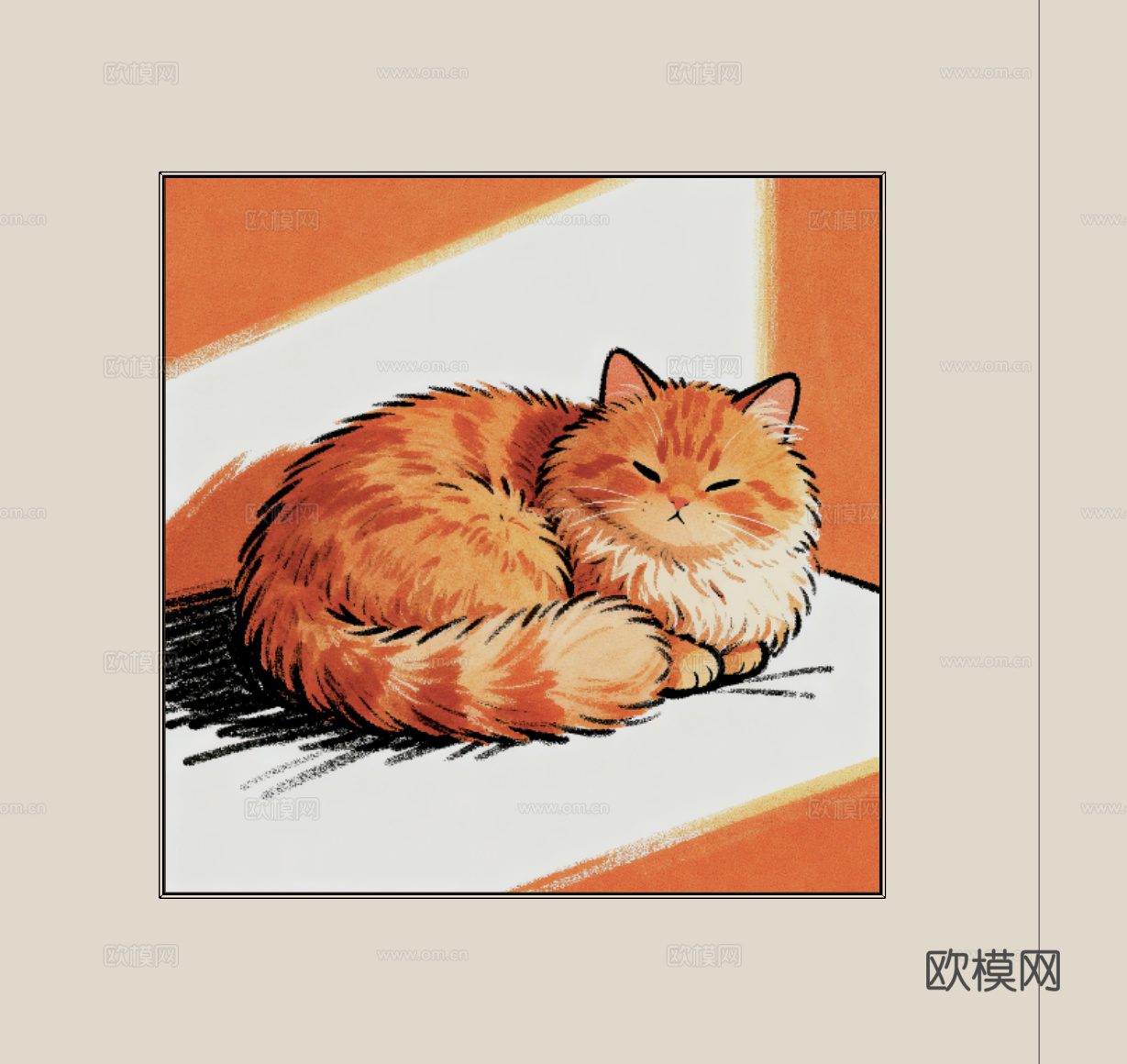 现代动物装饰画su模型