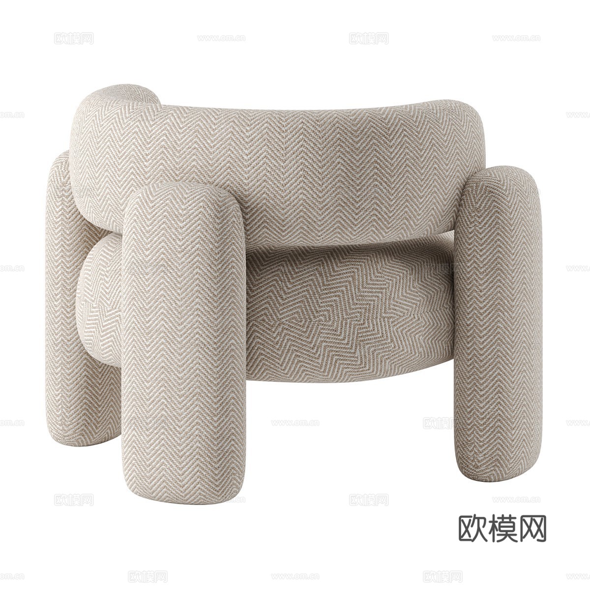 现代布艺沙发椅 扶手椅3d模型下载（渲染图3）