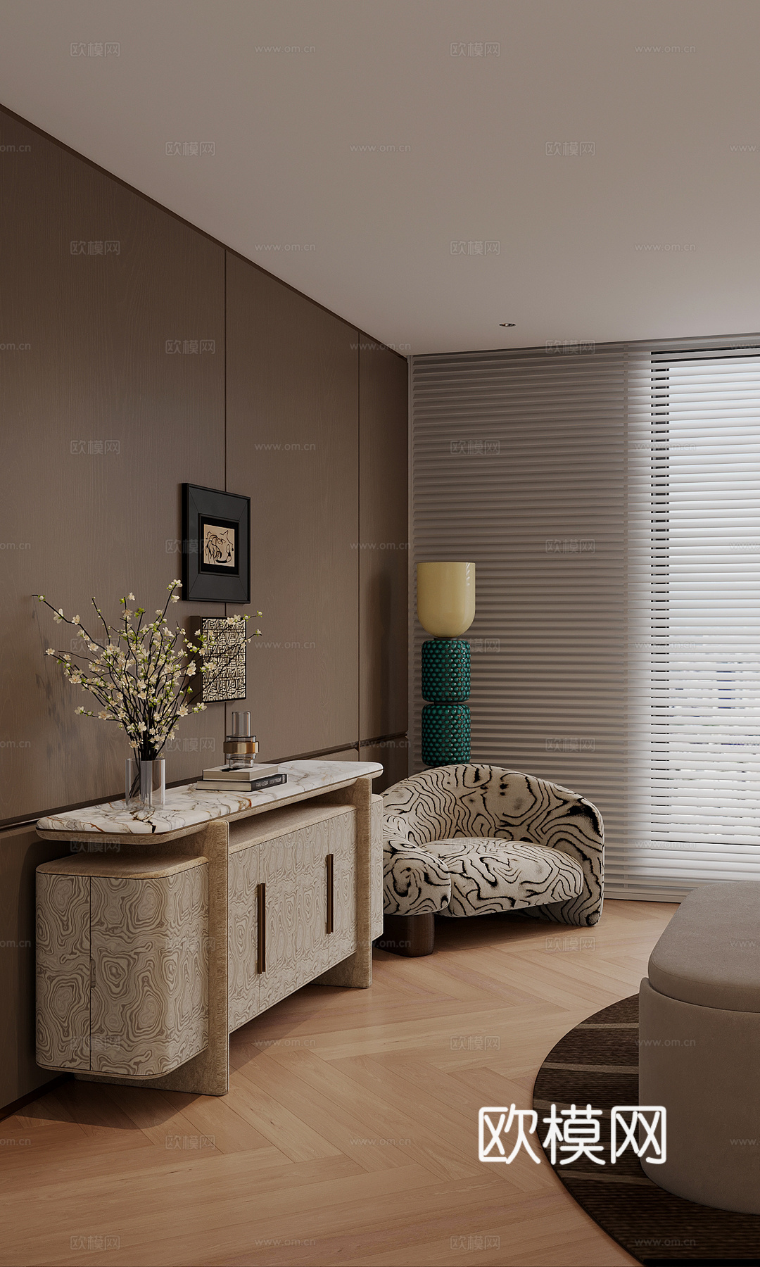 现代边柜 装饰柜 端景柜 休闲椅 落地灯3d模型下载