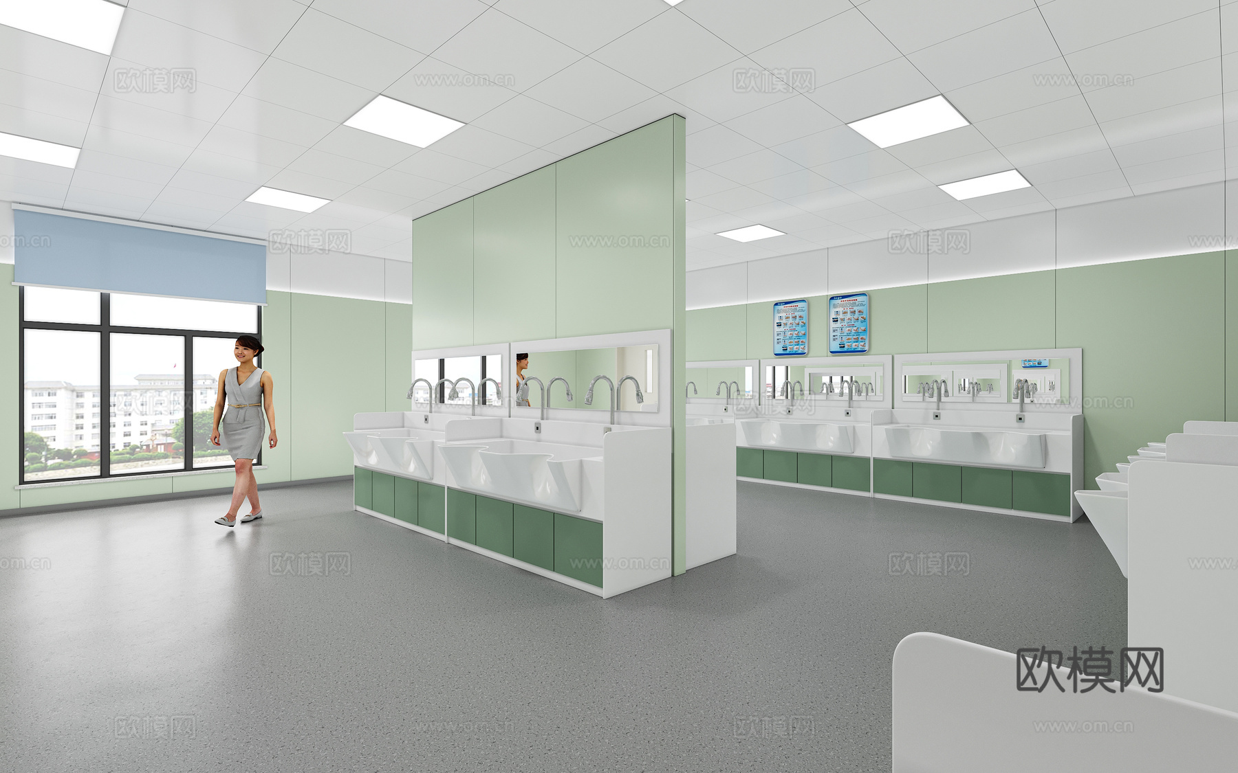 现代手术室刷手室3d模型下载（渲染图3）