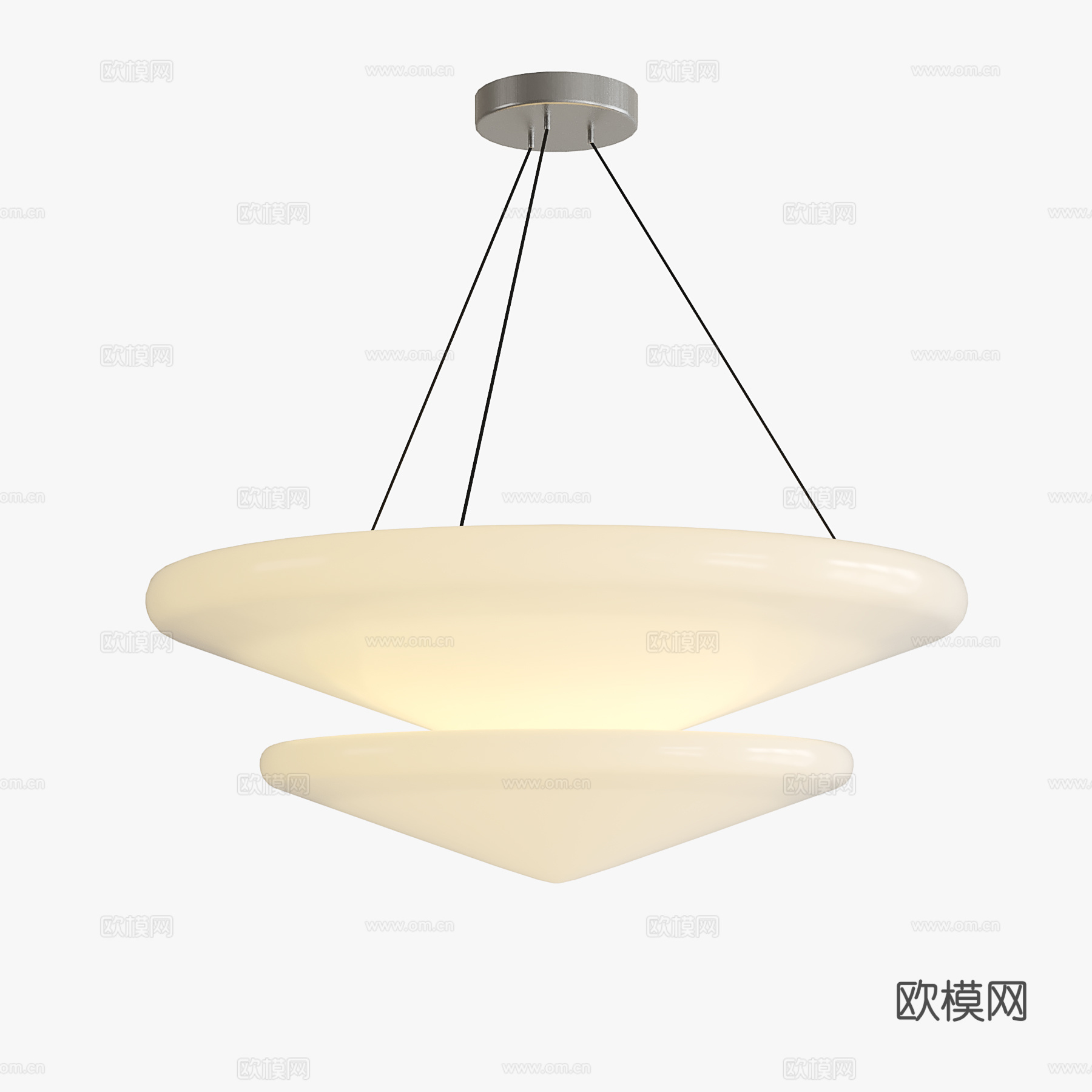 现代奶油吊灯 中古吊灯su模型