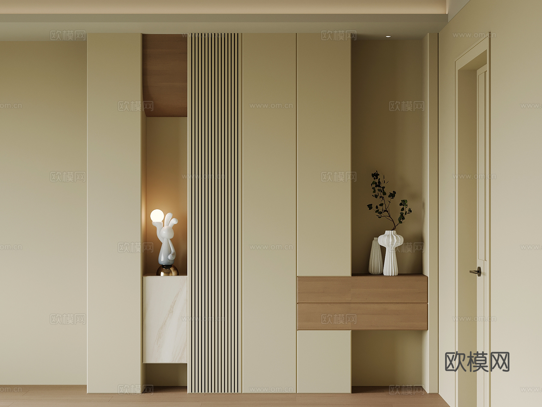 现代鞋柜 入户玄关柜3d模型下载