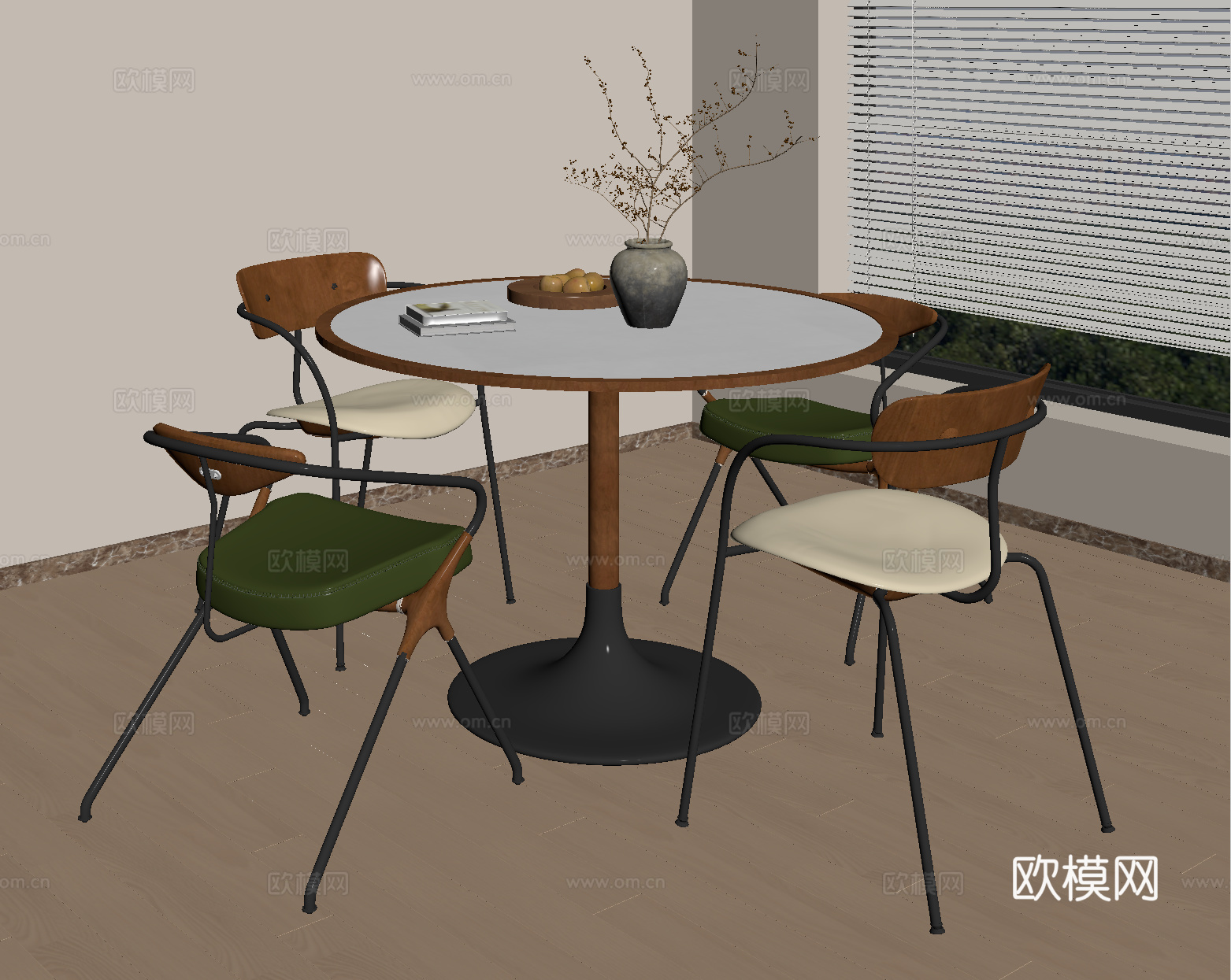 中古休闲桌椅 洽谈桌椅su模型
