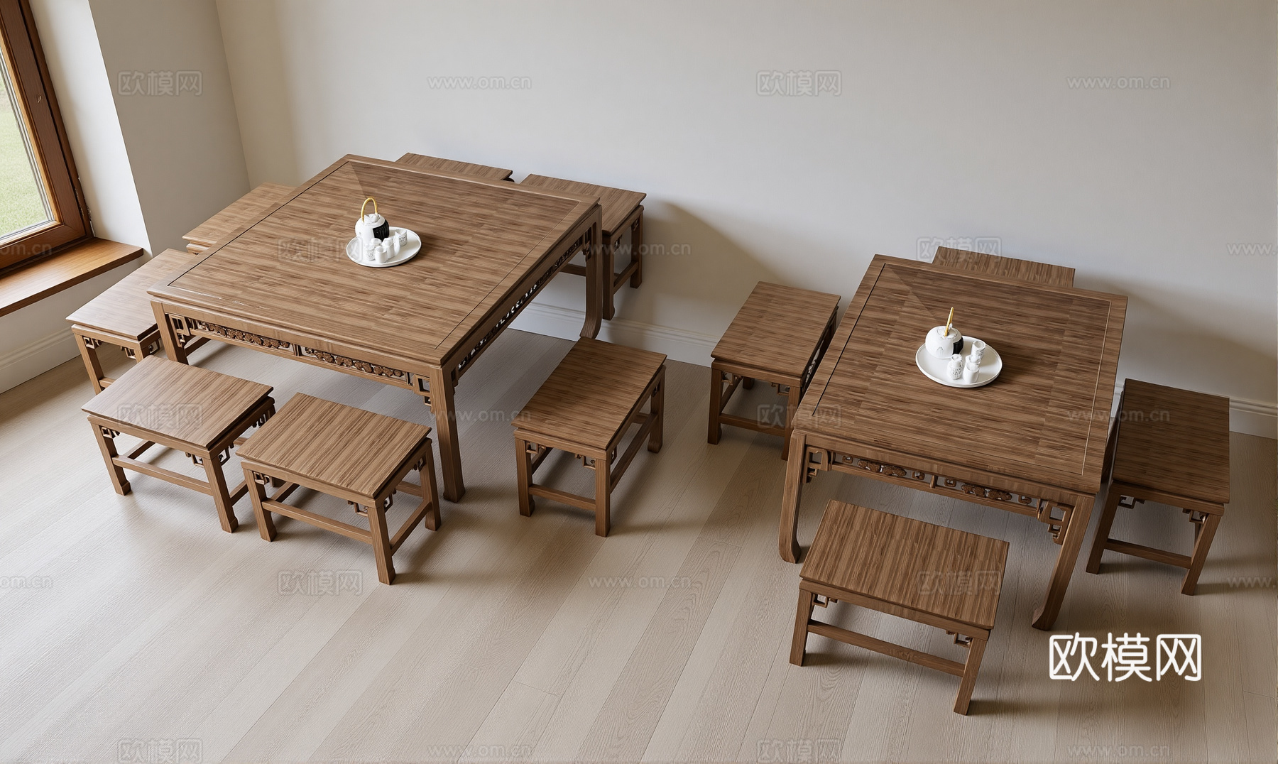 八仙桌椅组合su模型