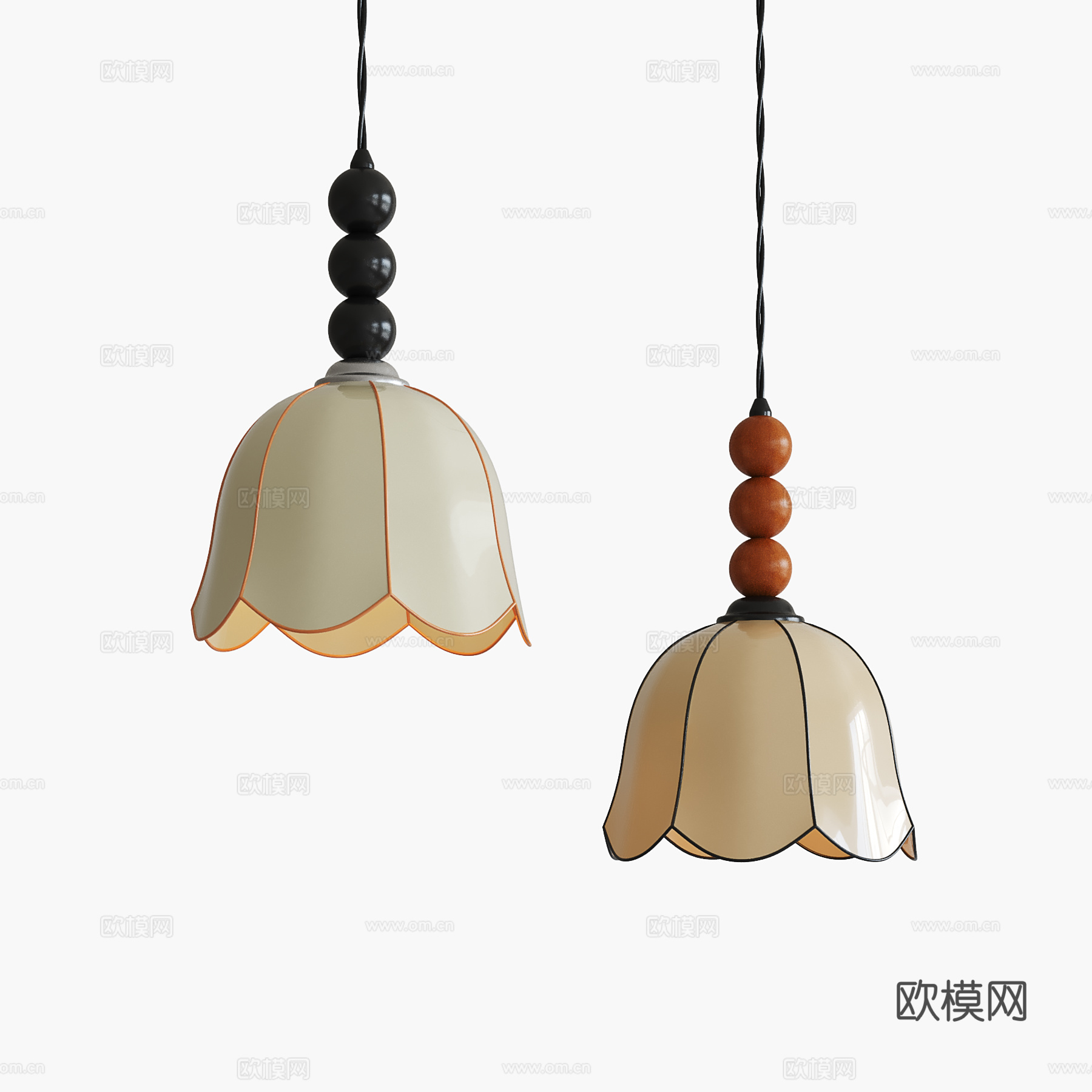 法式中古小吊灯su模型