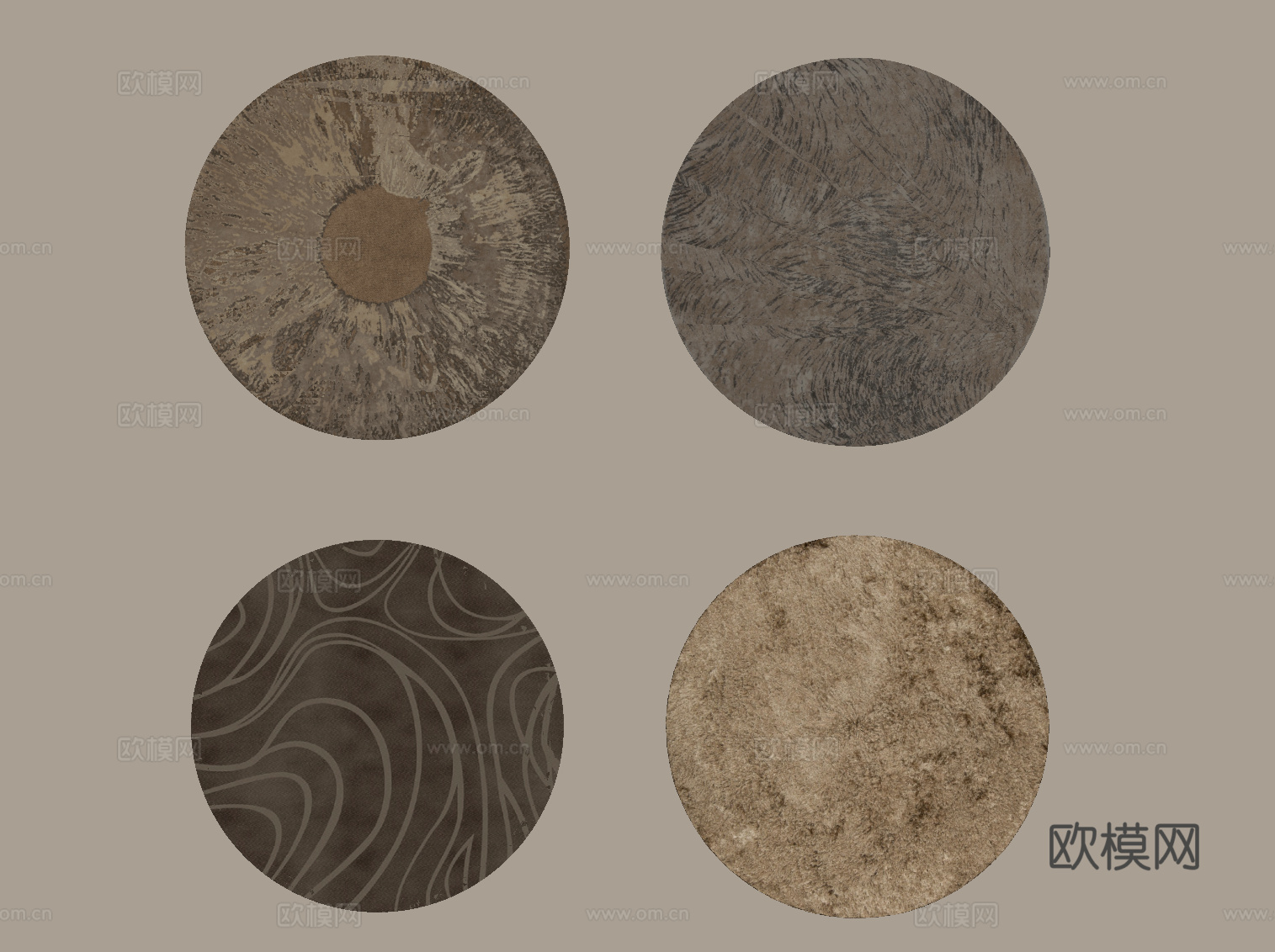 现代圆地毯su模型