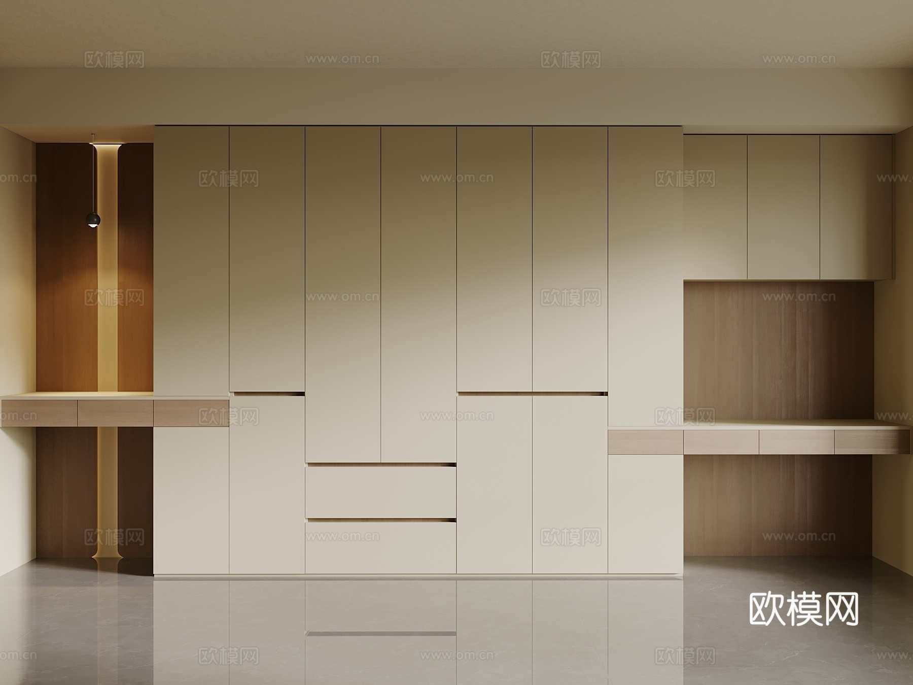 现代衣柜 梳妆台su模型