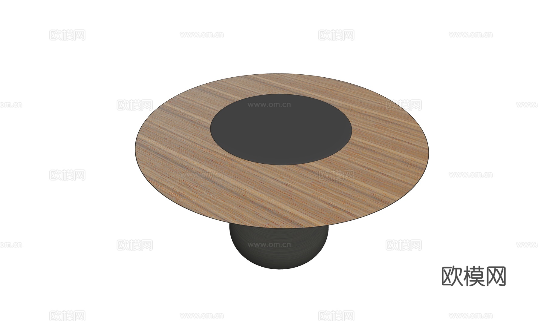 北欧原木圆桌su模型