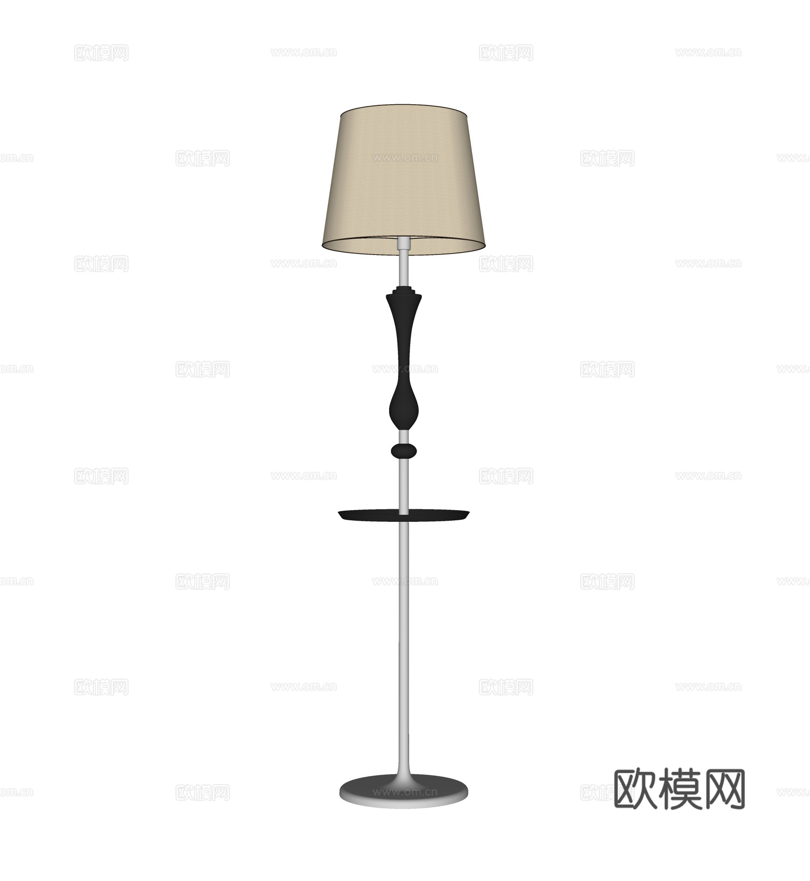 法式中古落地灯su模型