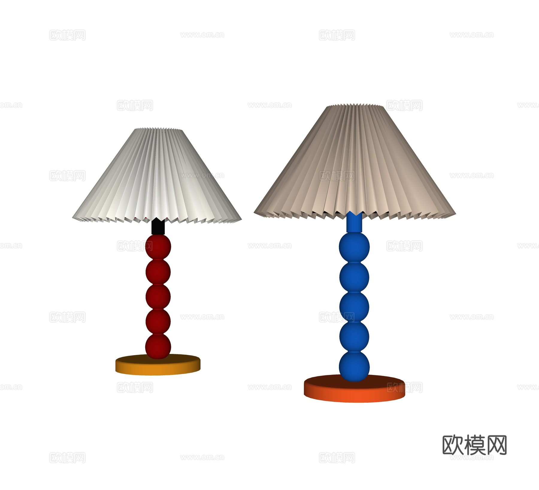 现代奶油台灯 儿童台灯su模型