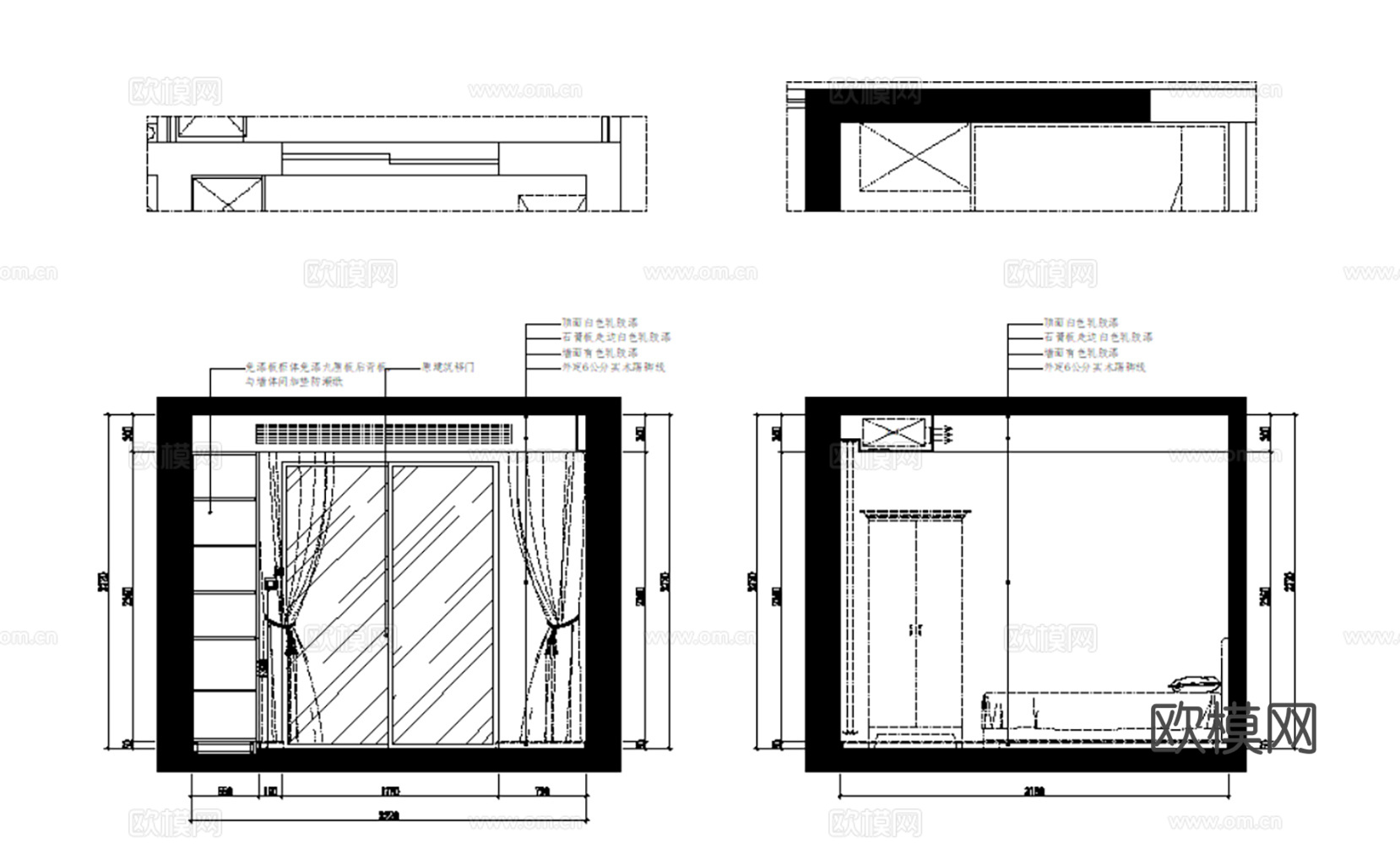 10套北欧风格样板间大平层别墅CAD施工图附效果图cad施工图