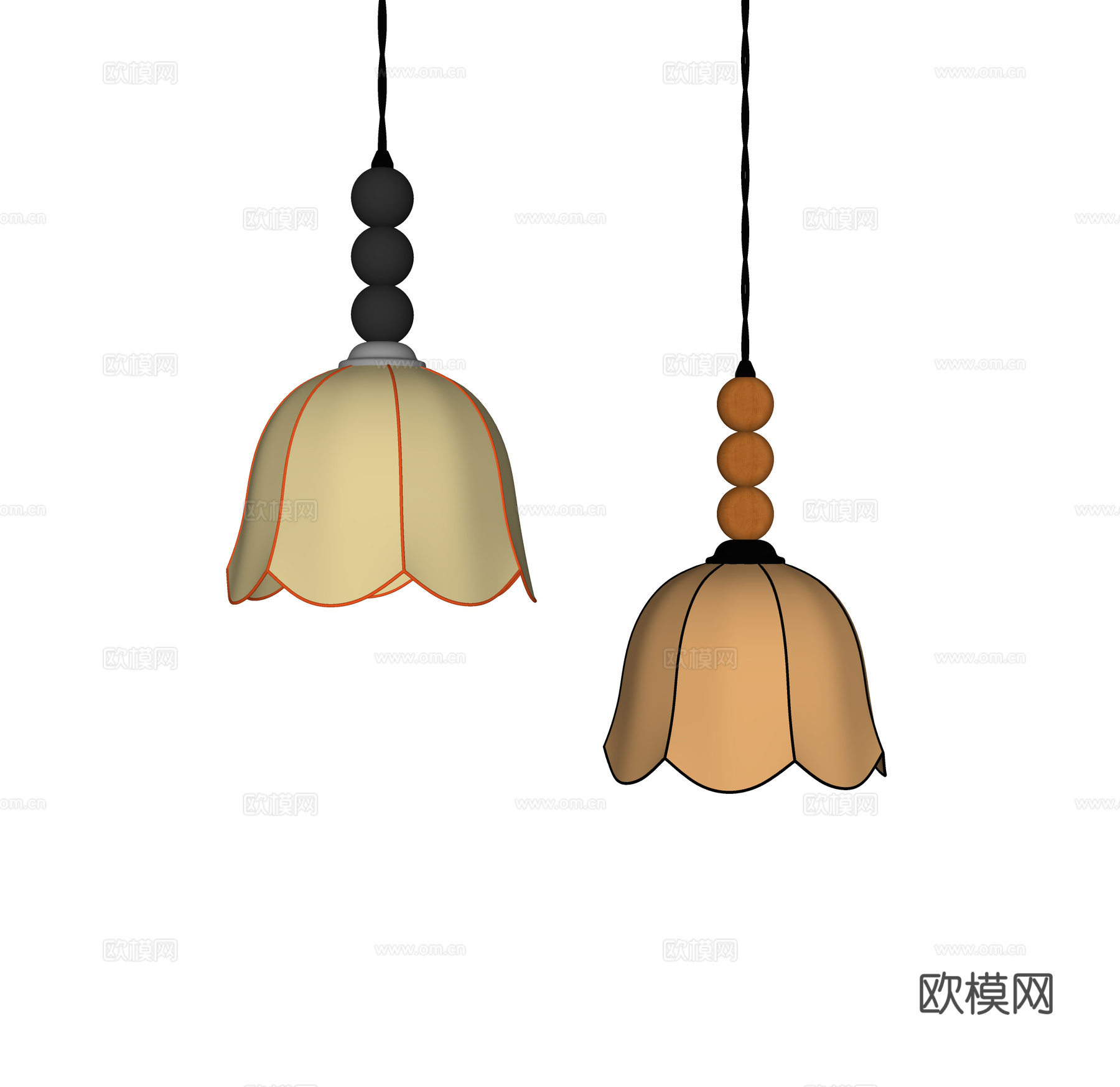 法式中古小吊灯su模型