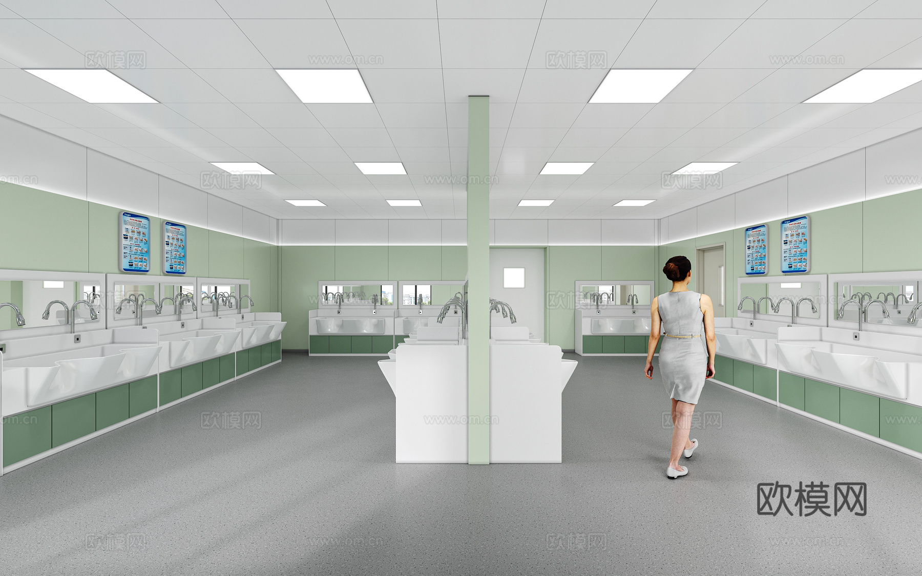 现代手术室刷手室3d模型下载（渲染图4）