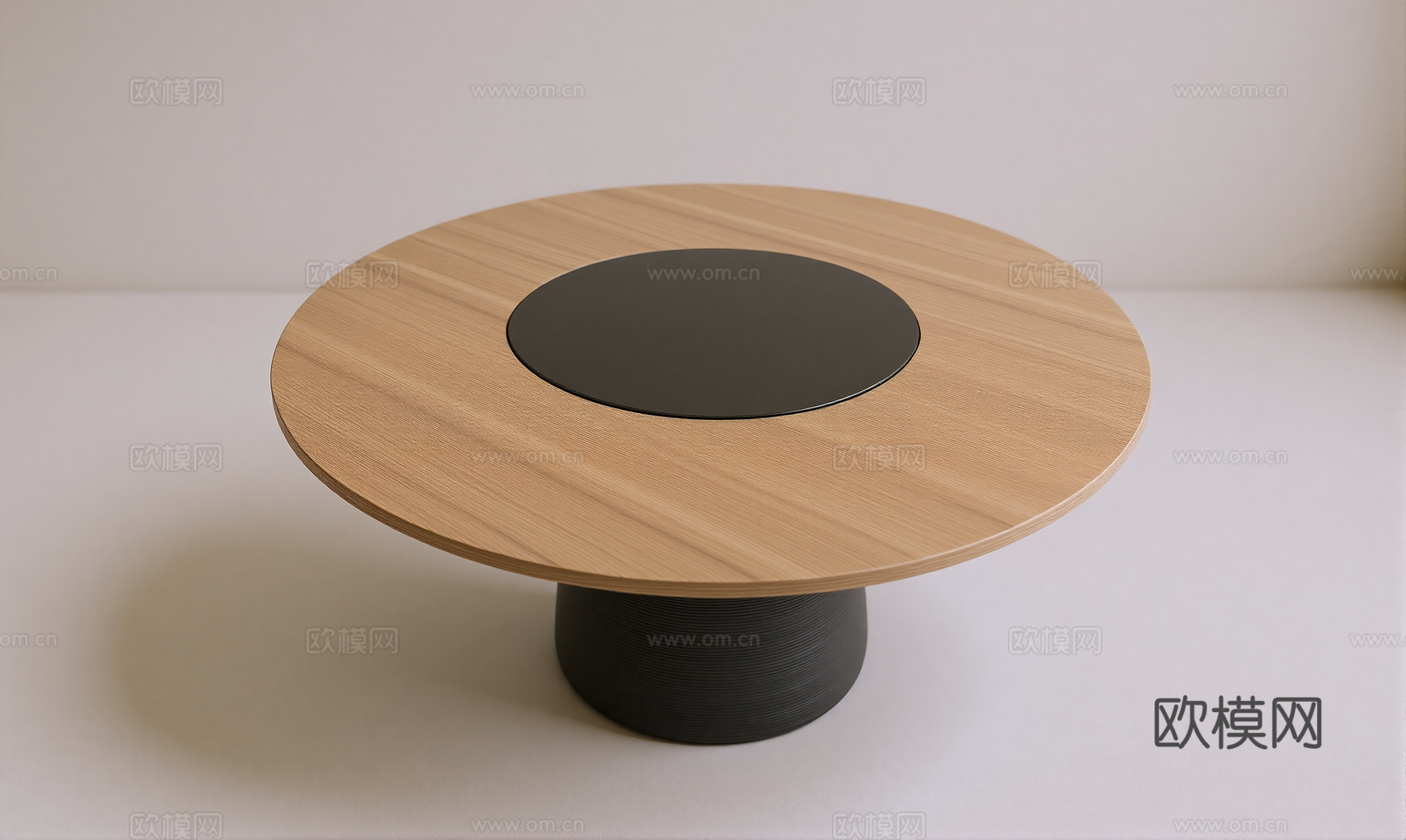 北欧原木圆桌su模型