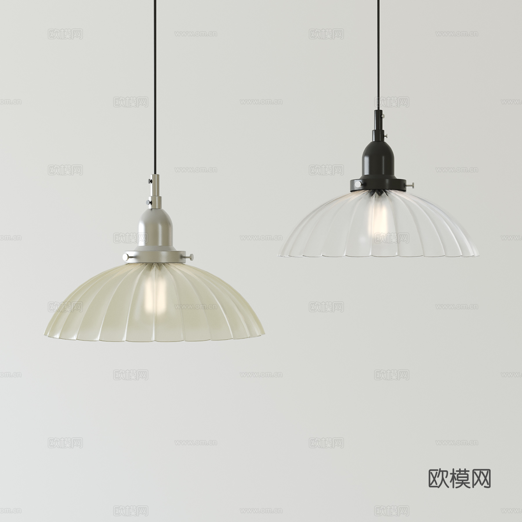 北欧中古小吊灯su模型