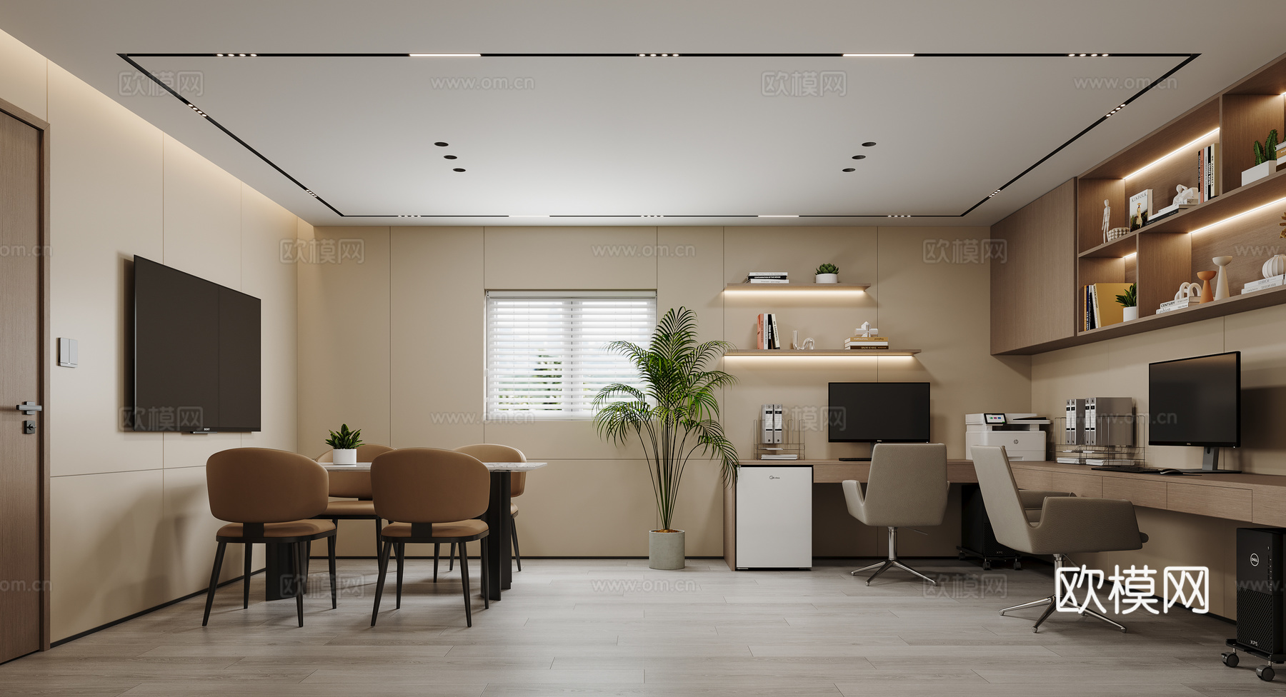 现代办公室su模型