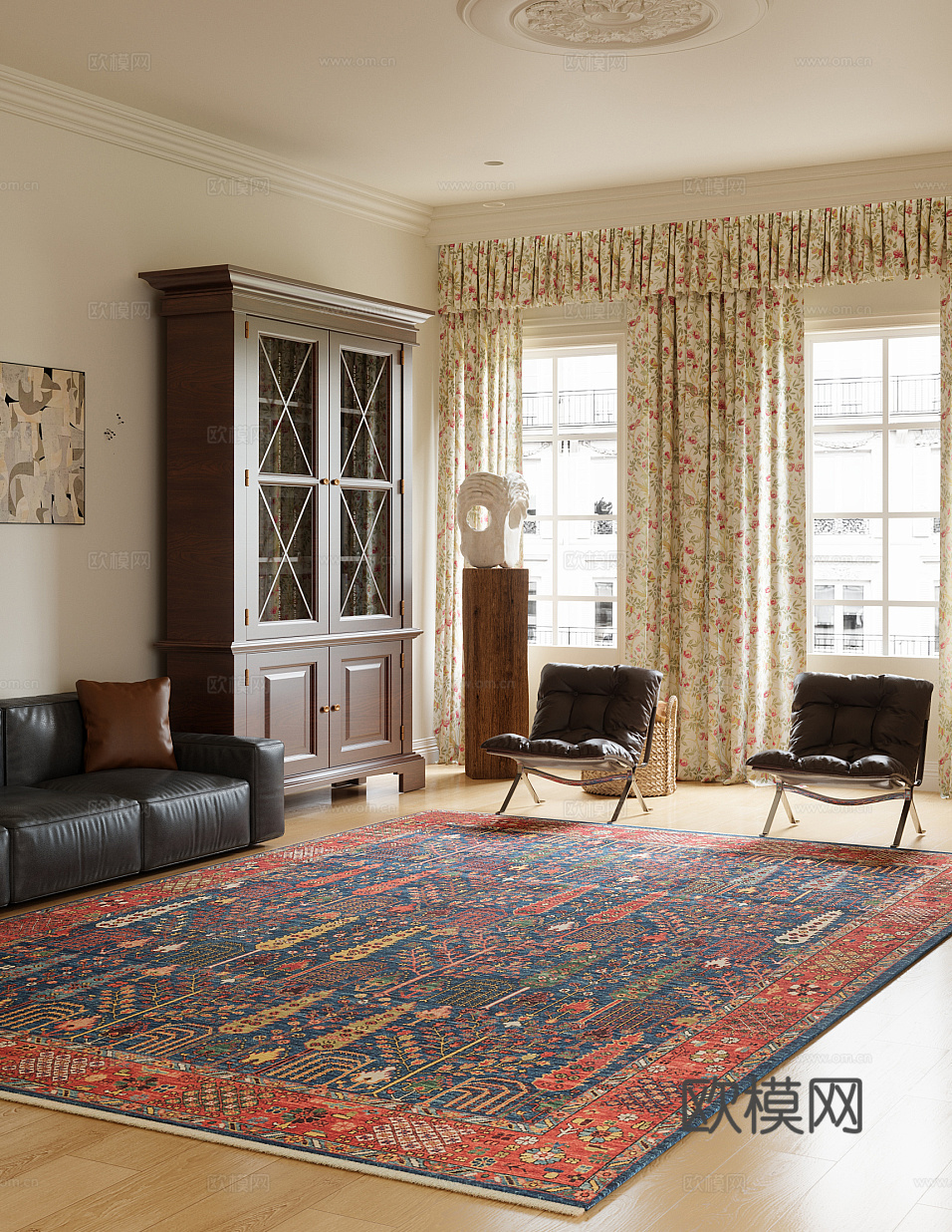 美式客厅免费3d模型下载