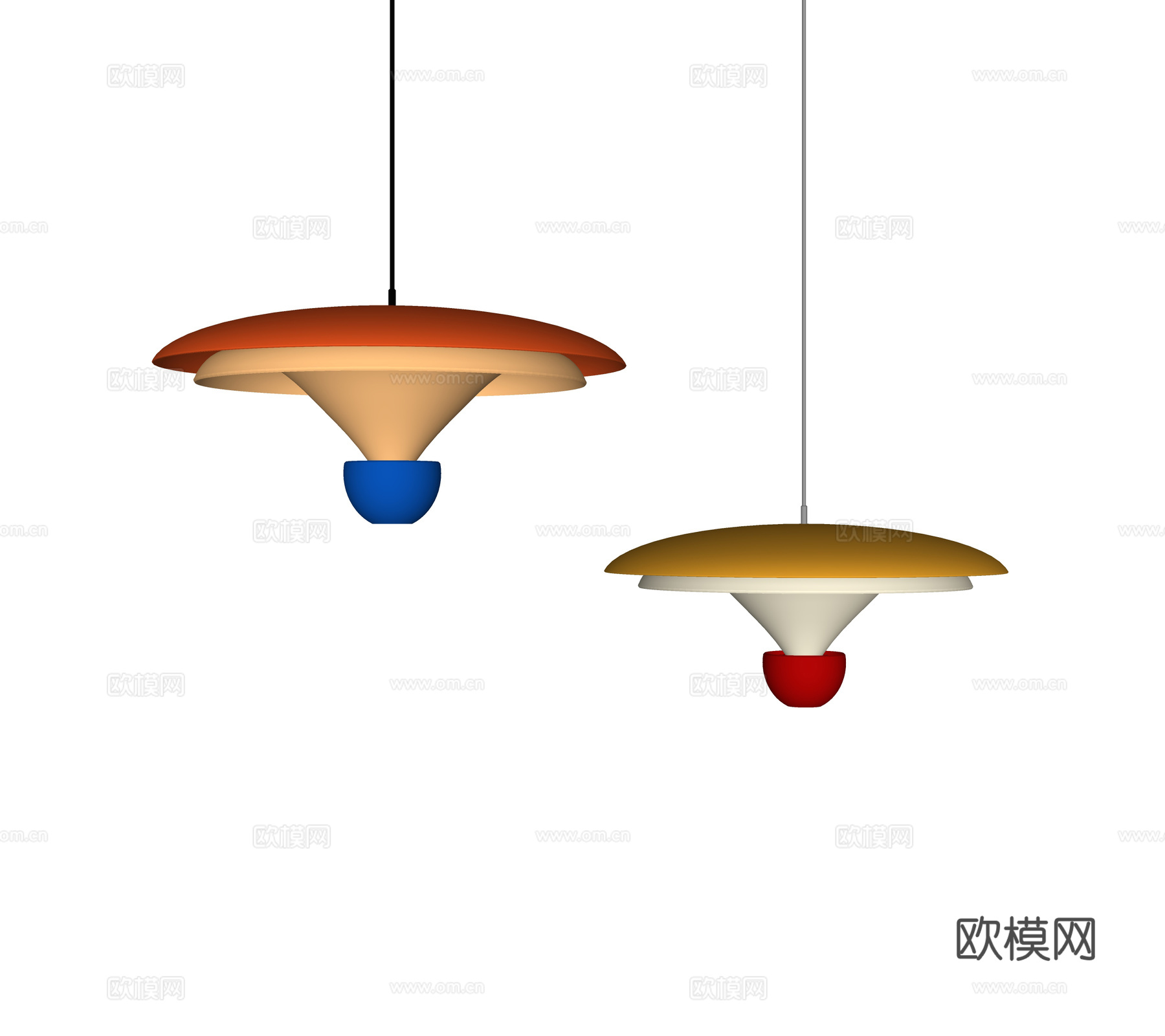 现代奶油小吊灯 儿童吊灯su模型