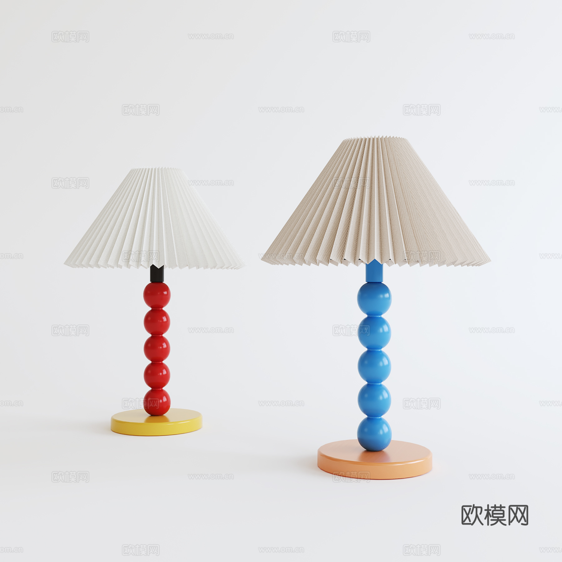 现代奶油台灯 儿童台灯su模型