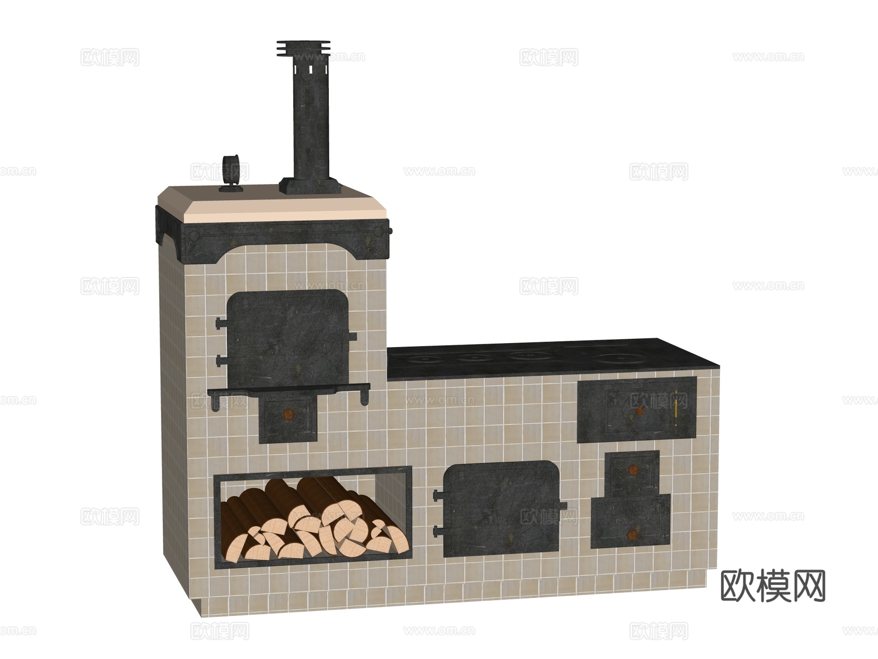 烤炉窑炉 户外烤炉窑炉 披萨窑炉su模型