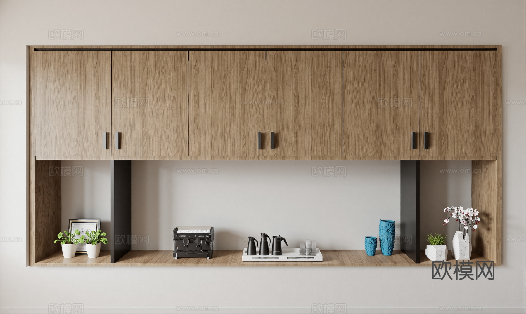 现代吊柜su模型下载（渲染图2）