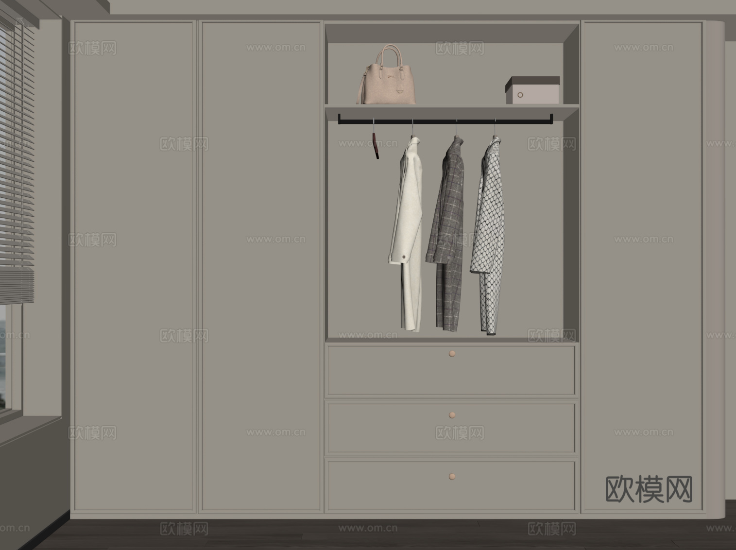 法式衣柜 现代衣柜su模型