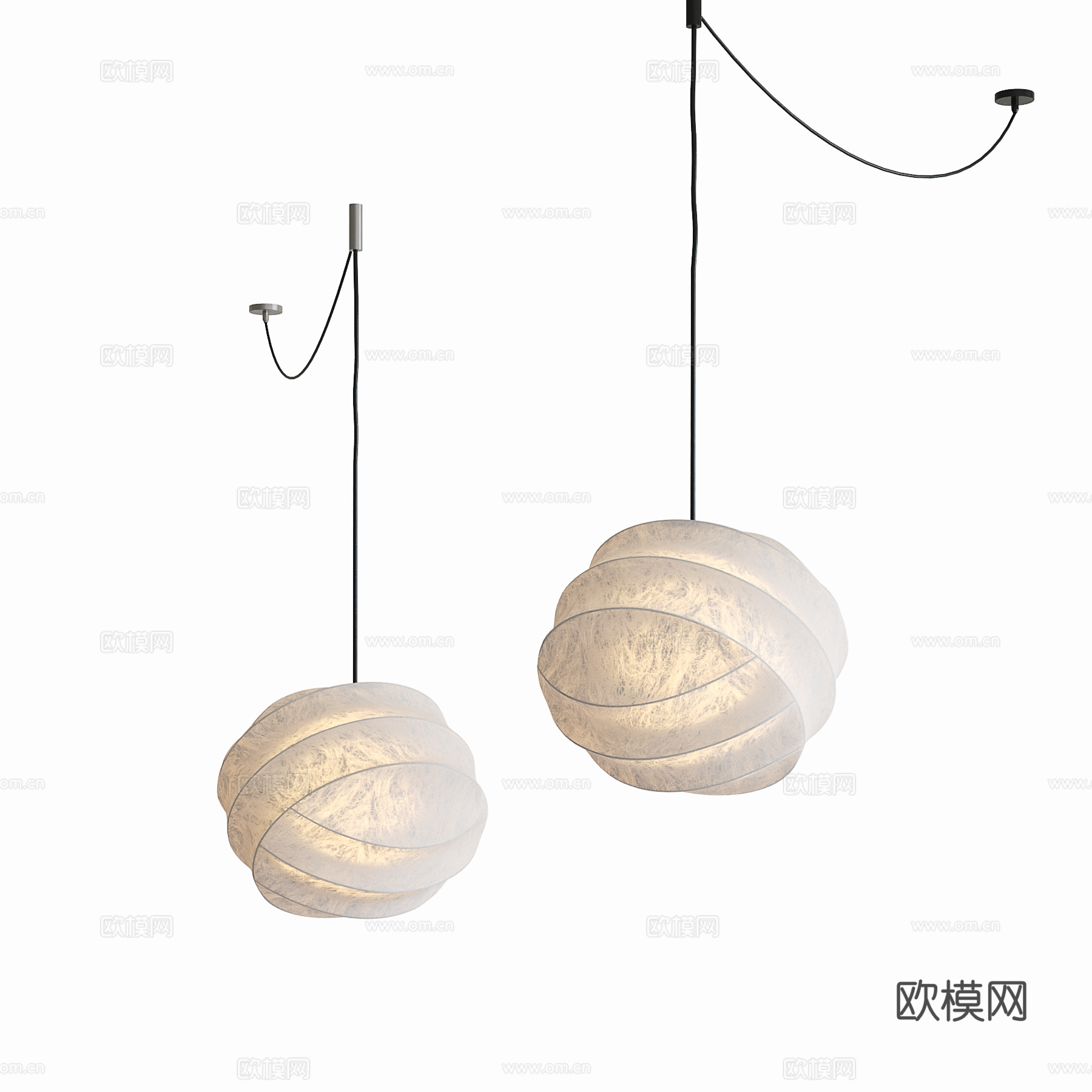 现代中古吊灯 灯笼吊灯su模型