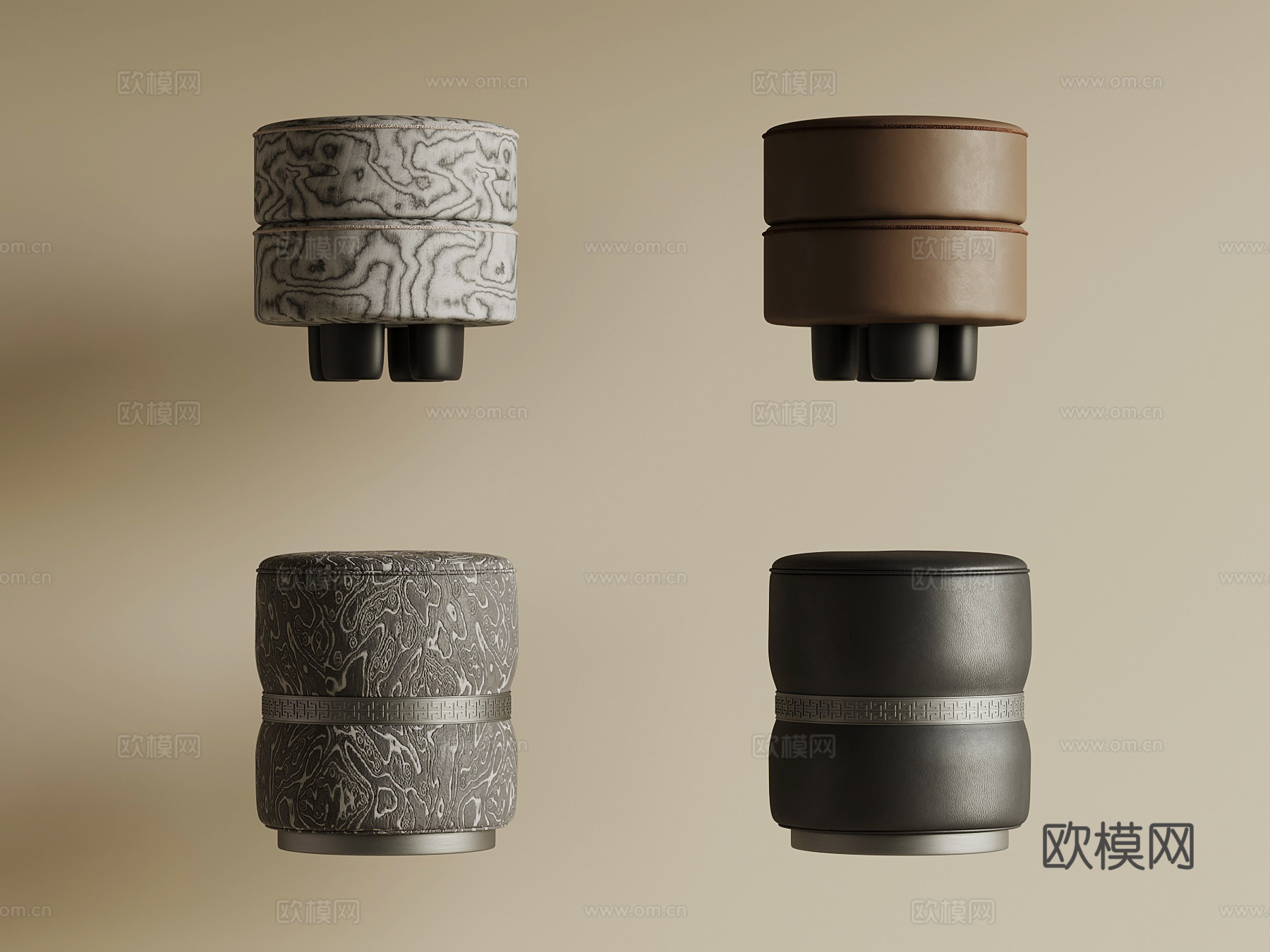 现代化妆凳 凳子su模型