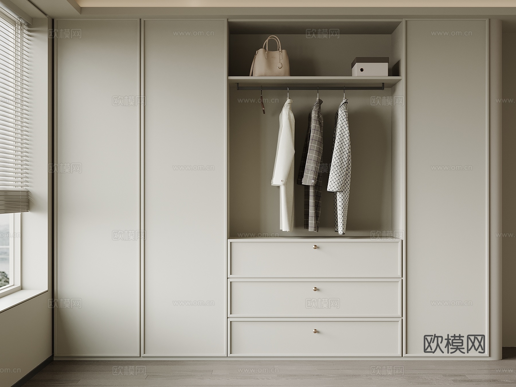 法式衣柜 现代衣柜su模型
