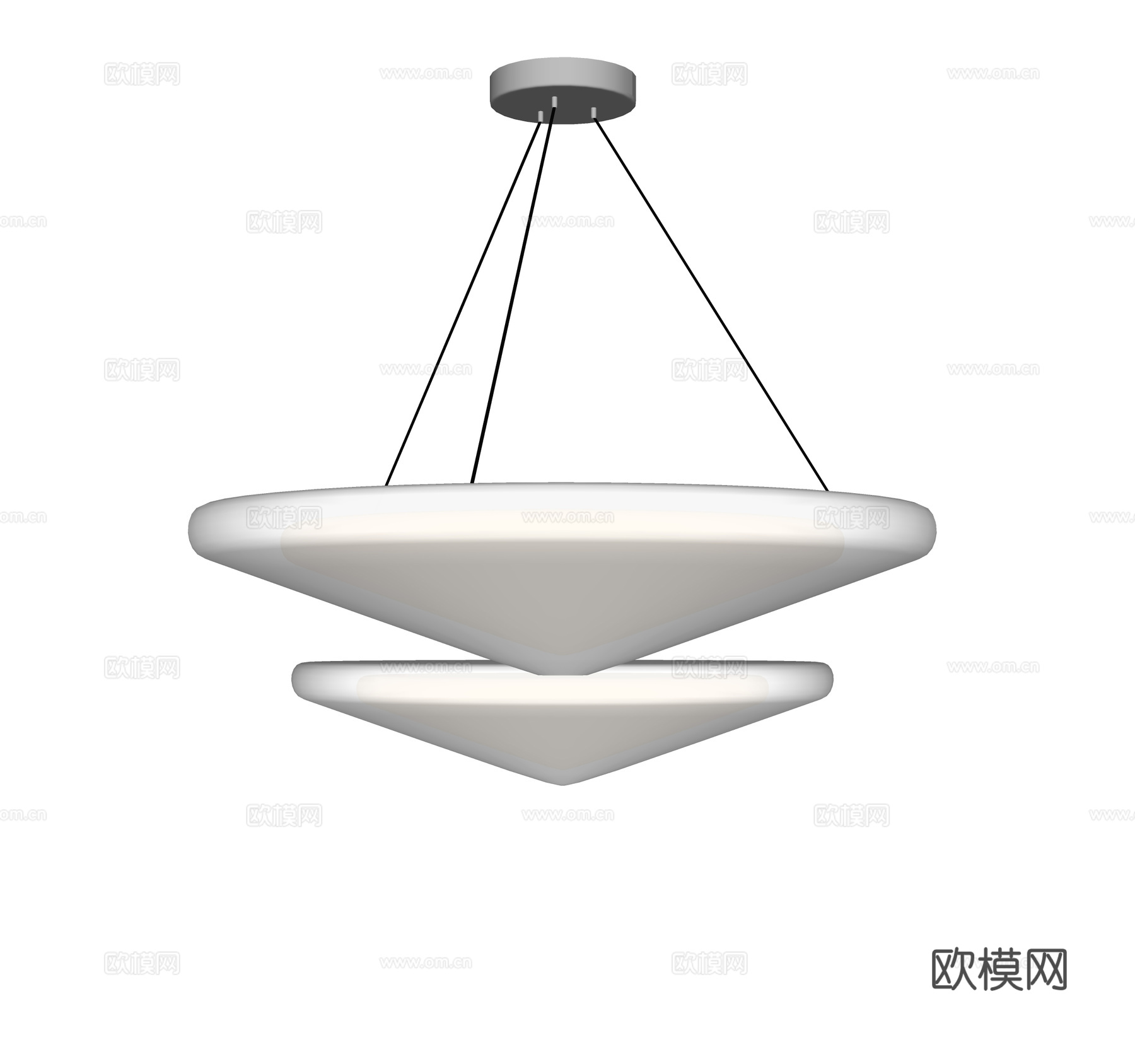 现代奶油吊灯 中古吊灯su模型