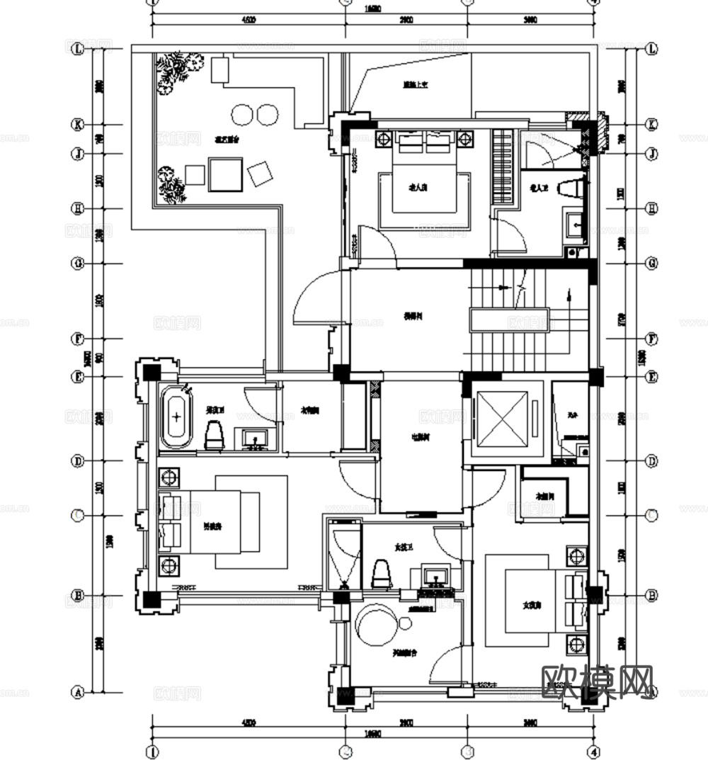 10套轻奢现代风格样板间大平层别墅CAD施工图附效果图cad施工图