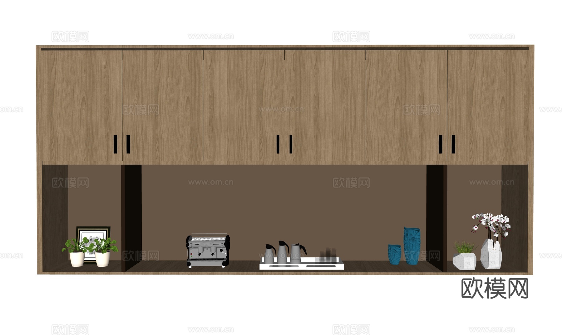 现代吊柜su模型下载（渲染图1）