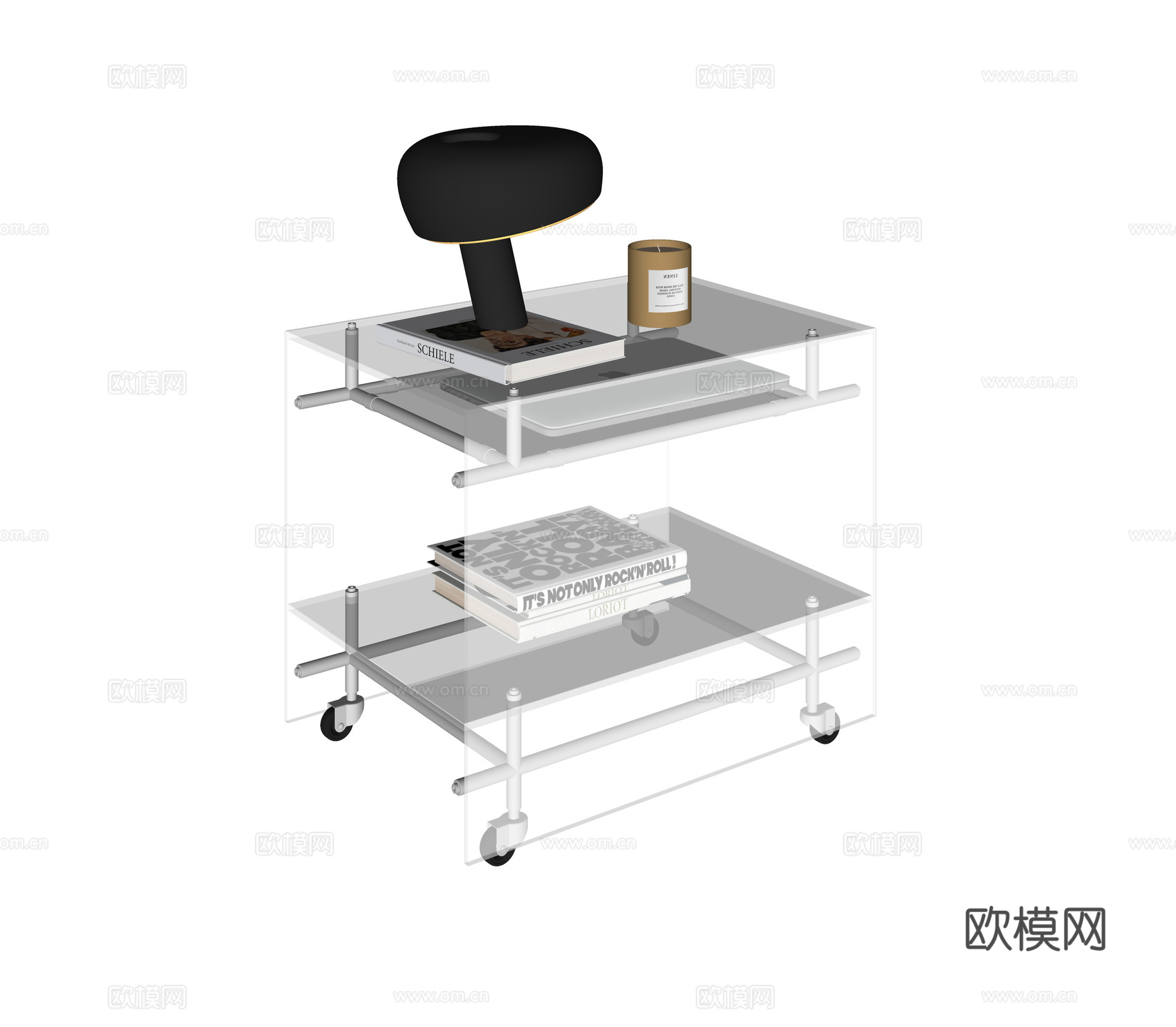 现代简约玻璃边几su模型