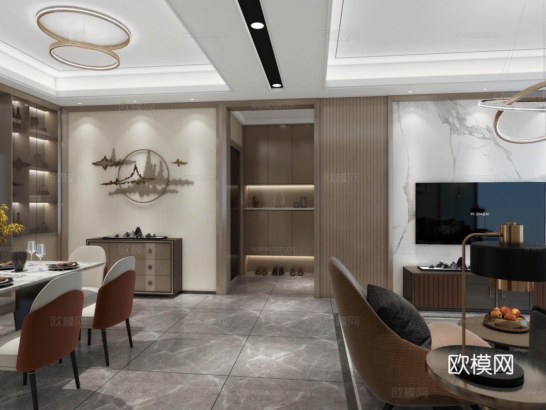 客餐厅3d模型下载