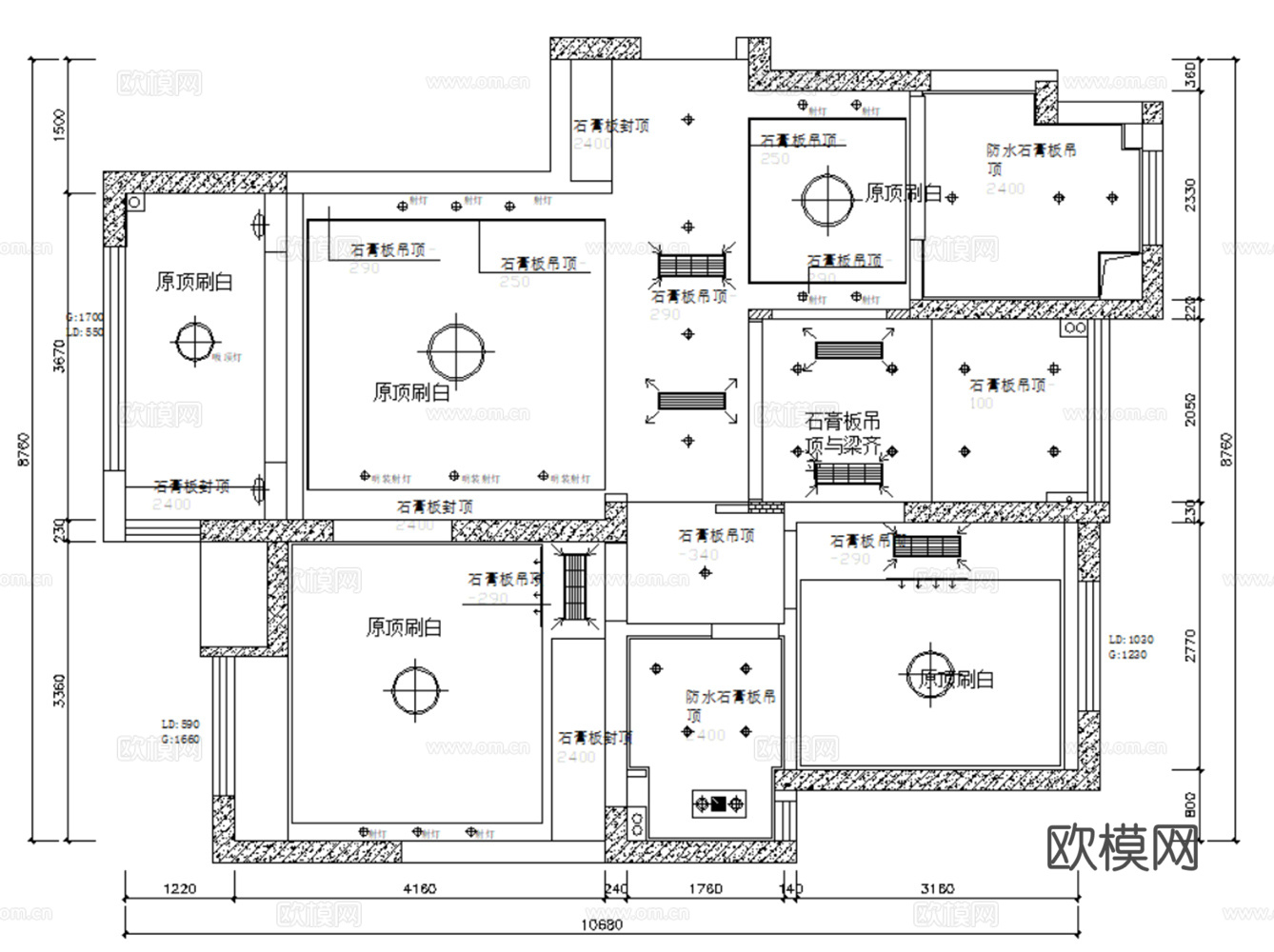 10套北欧风格样板间大平层别墅CAD施工图附效果图cad施工图