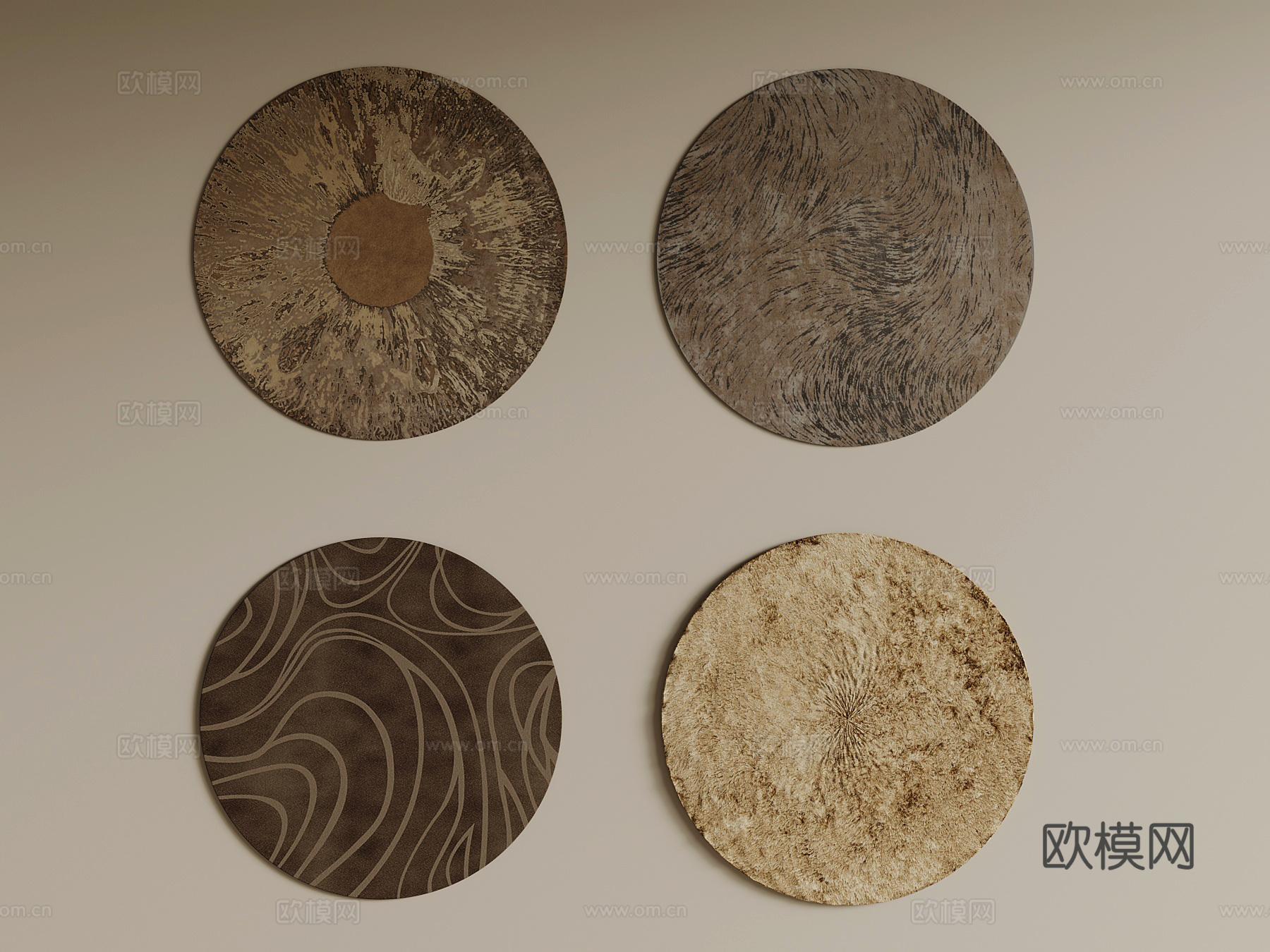 现代圆地毯su模型