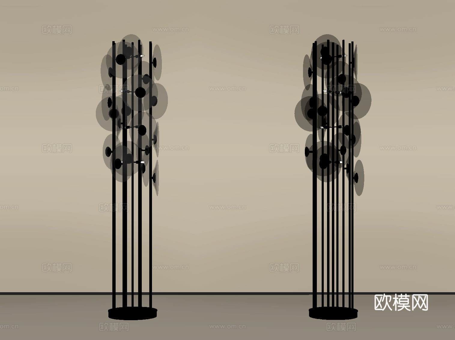 现代落地灯su模型