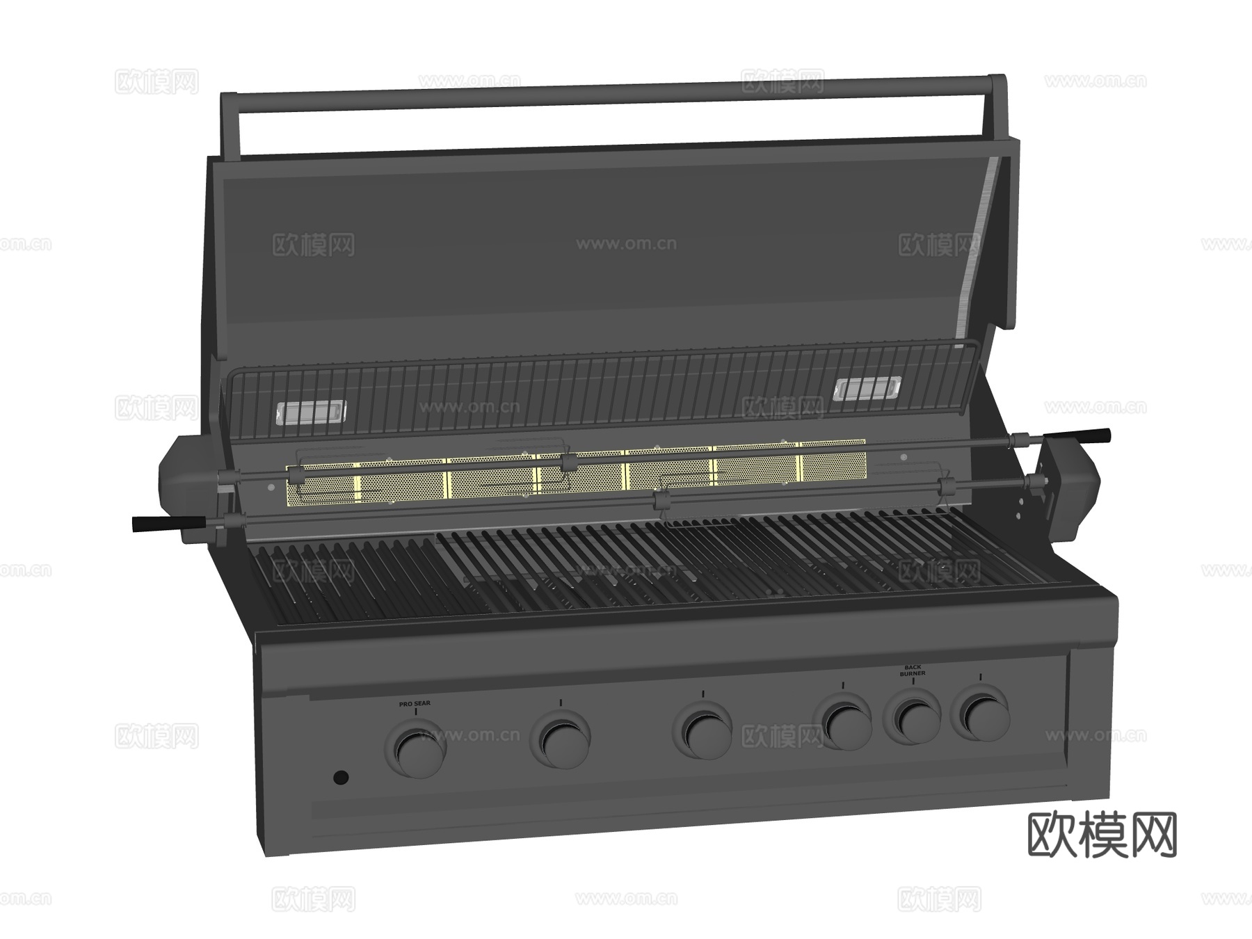 商用厨房设备 烧烤炉su模型