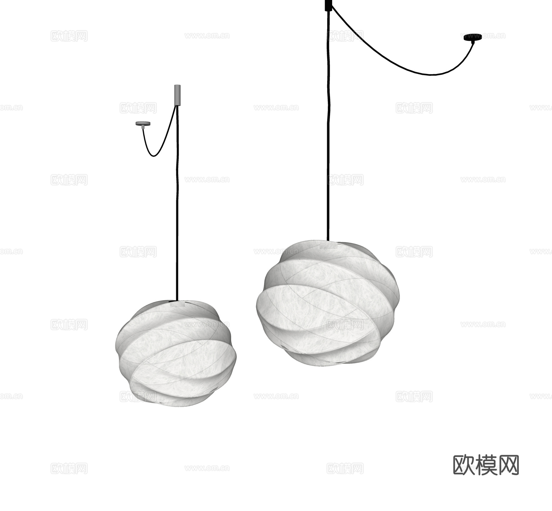 现代中古吊灯 灯笼吊灯su模型