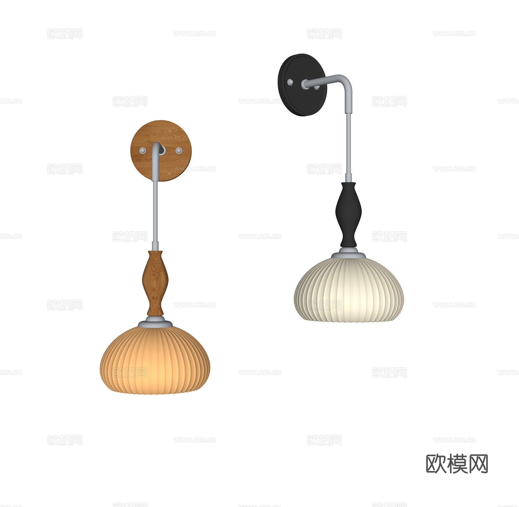 法式中古壁灯su模型下载（渲染图2）