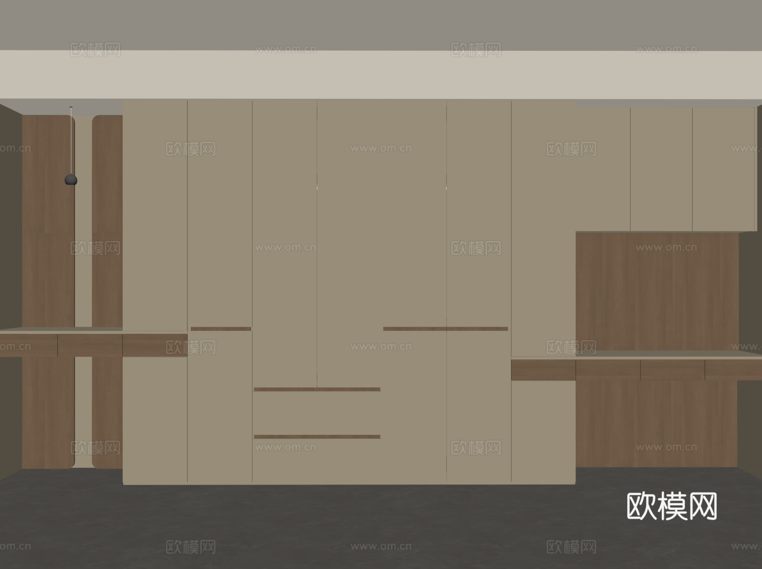 现代衣柜 梳妆台su模型