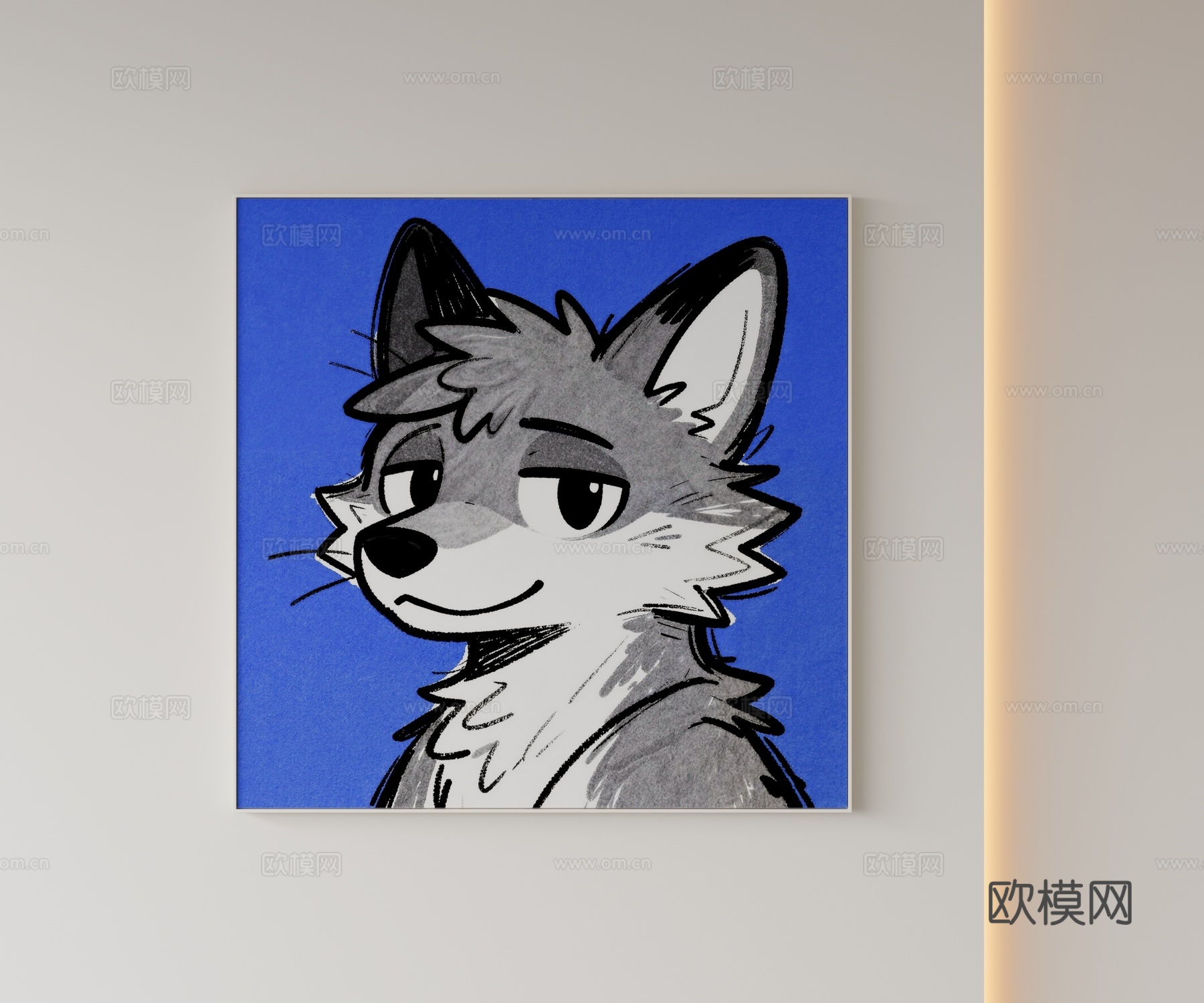 现代卡通装饰画su模型