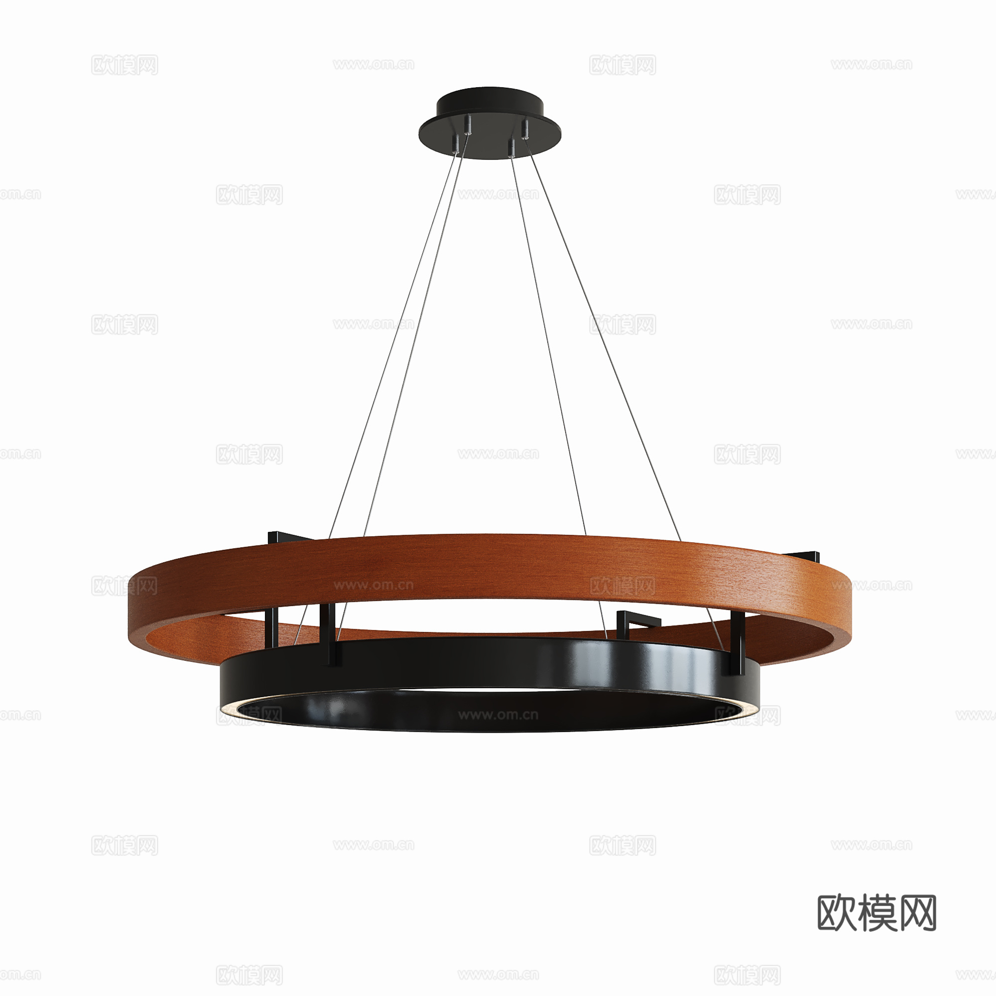 现代中古吊灯3d模型下载