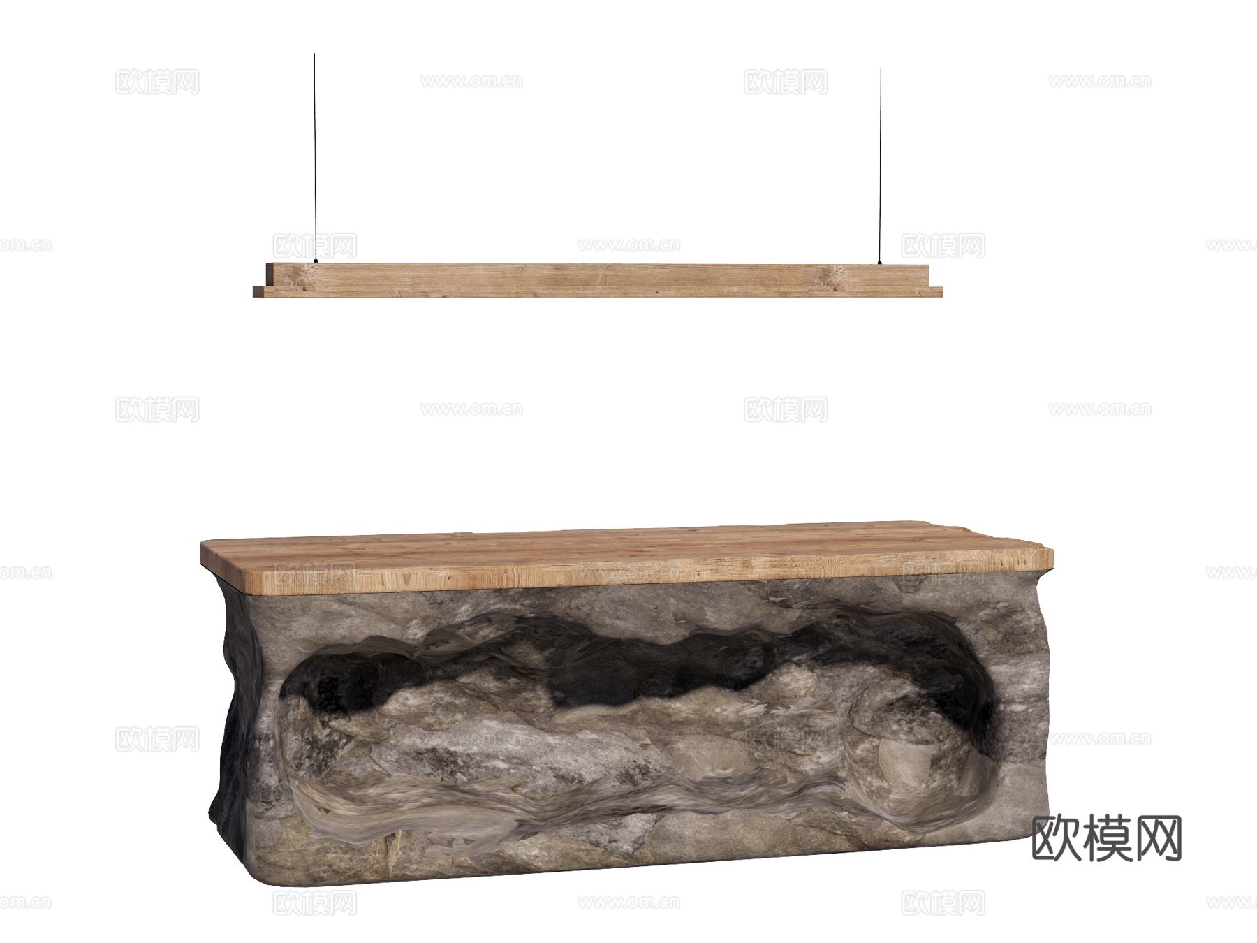 侘寂 岛台中岛 岛台餐桌 中岛餐桌su模型