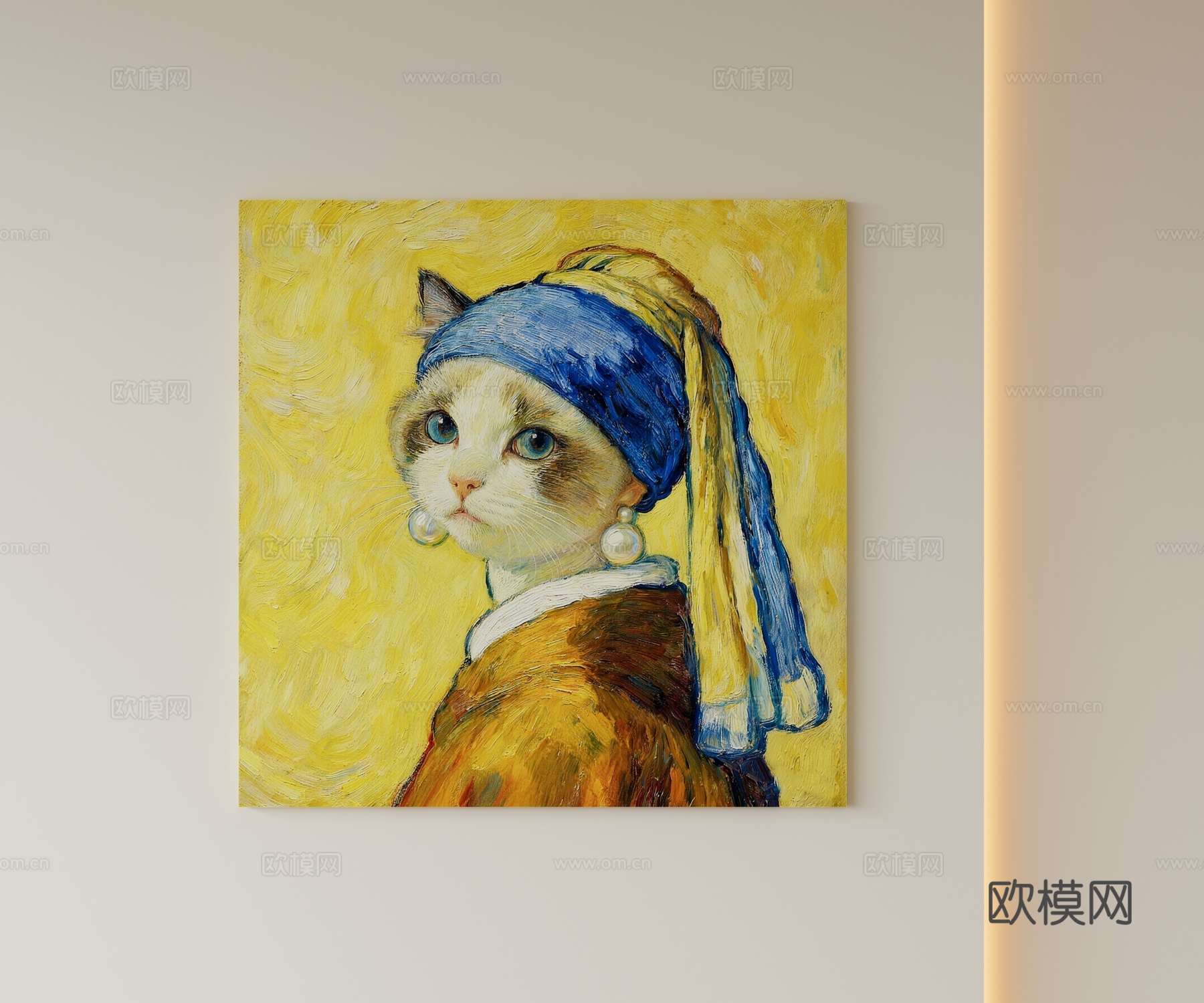 法式抽象装饰画su模型