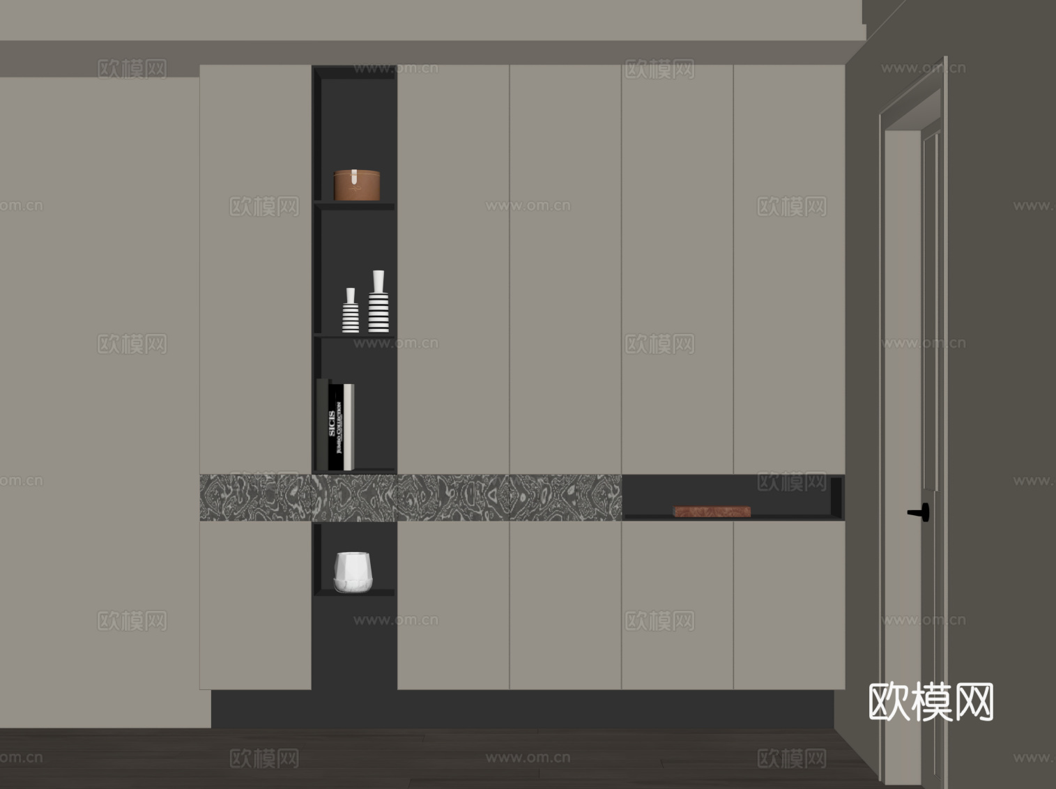 现代鞋柜 入户玄关柜su模型