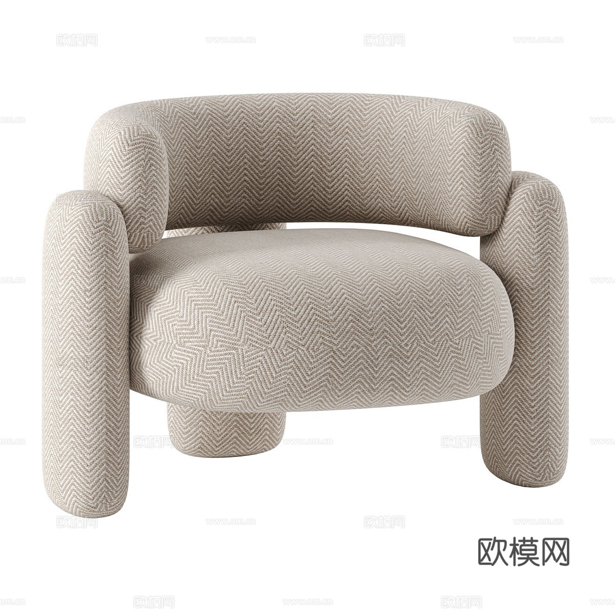 现代布艺沙发椅 扶手椅3d模型下载（渲染图1）
